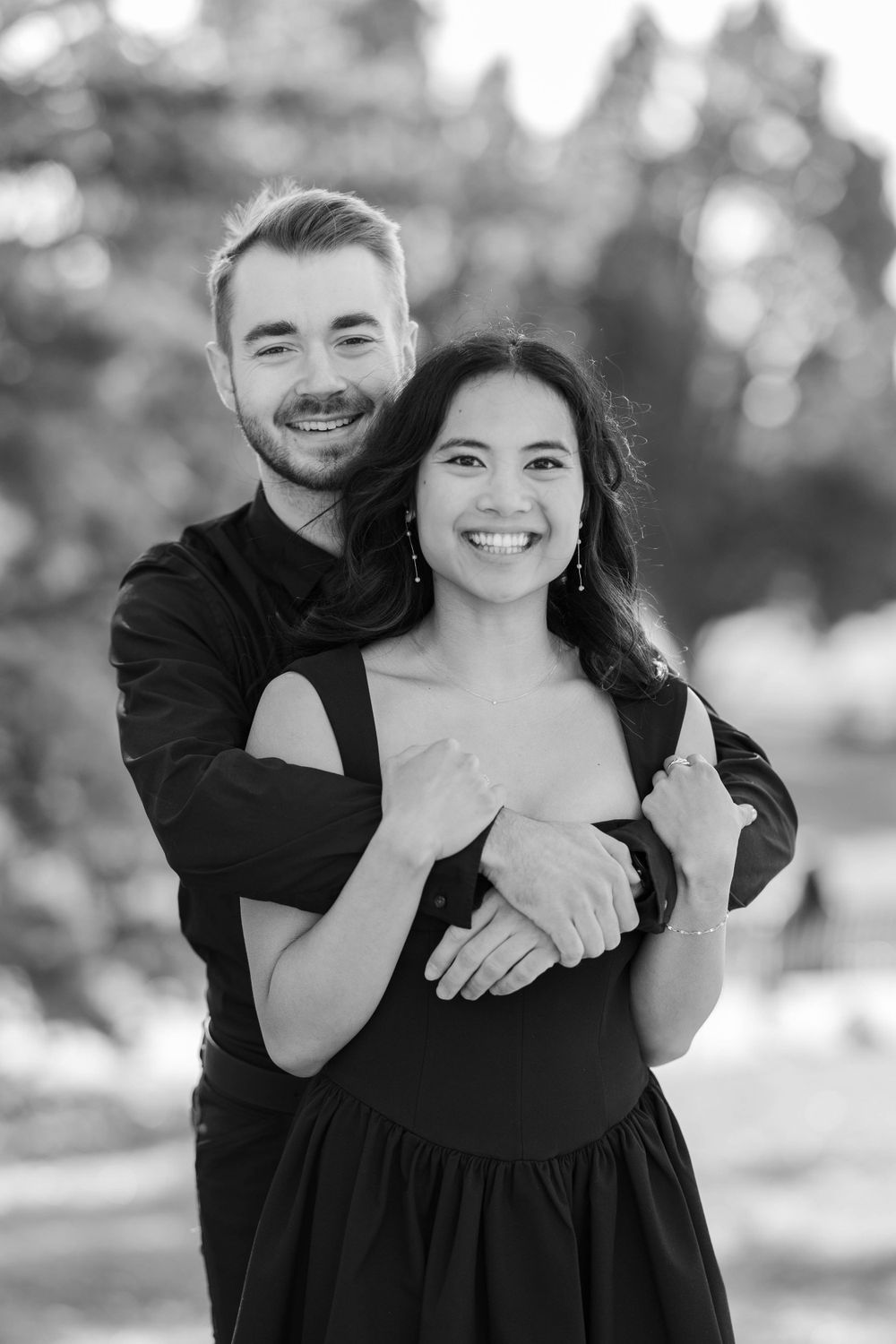 Engagement photos at Cheeseman Park.