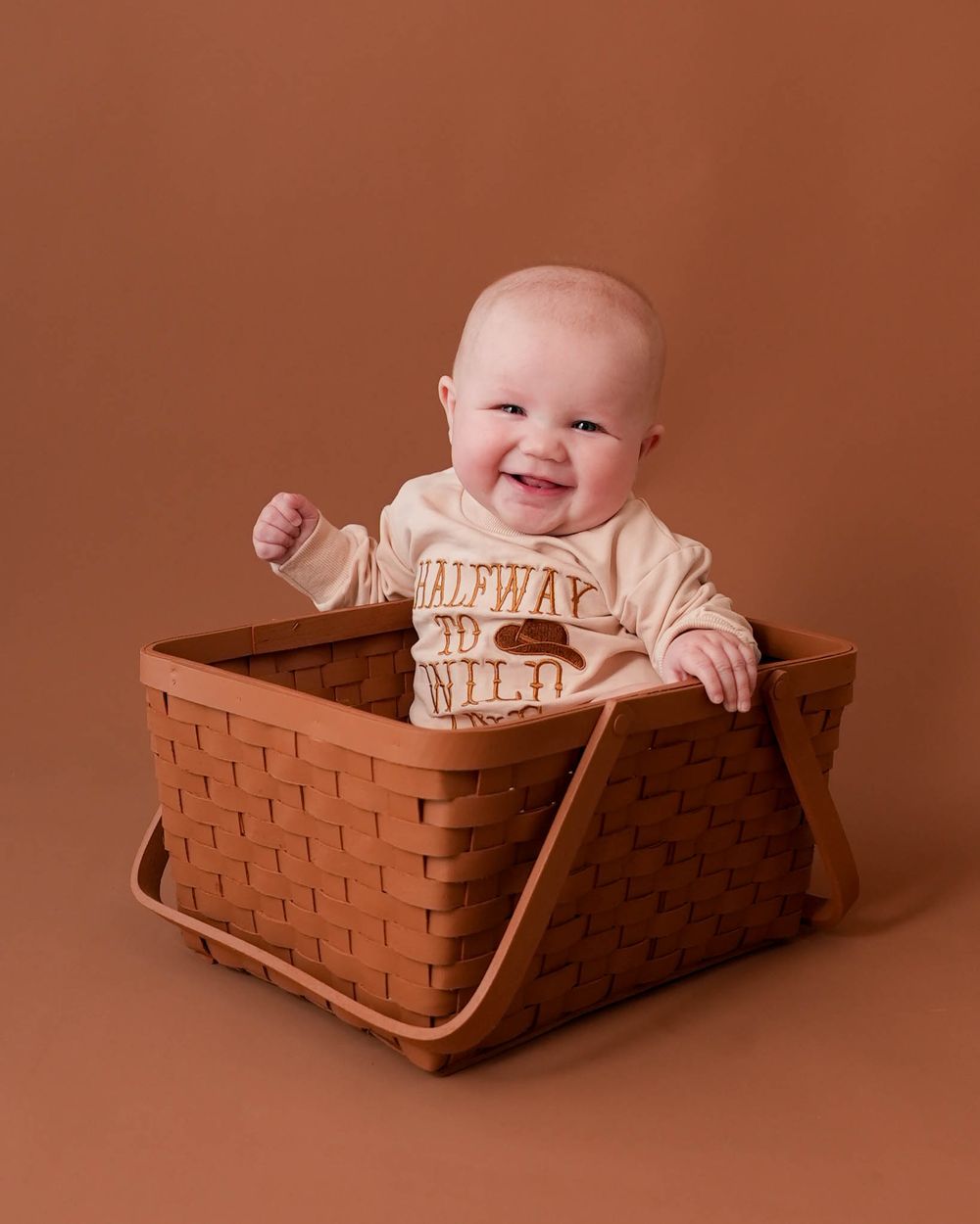 Local studio portrait for a milestone sitter session with a 6-9 month old baby in Augusta, Georgia