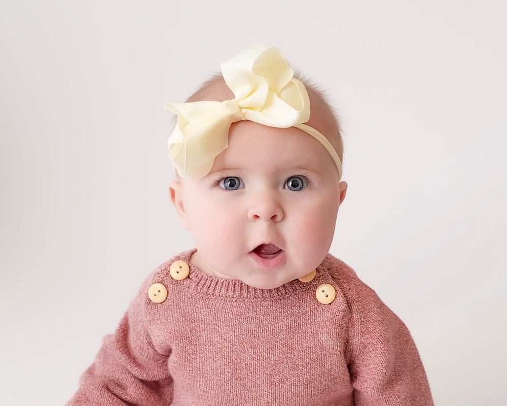 Local studio portrait for a milestone sitter session with a 6-9 month old baby in Augusta, Georgia and CSRA