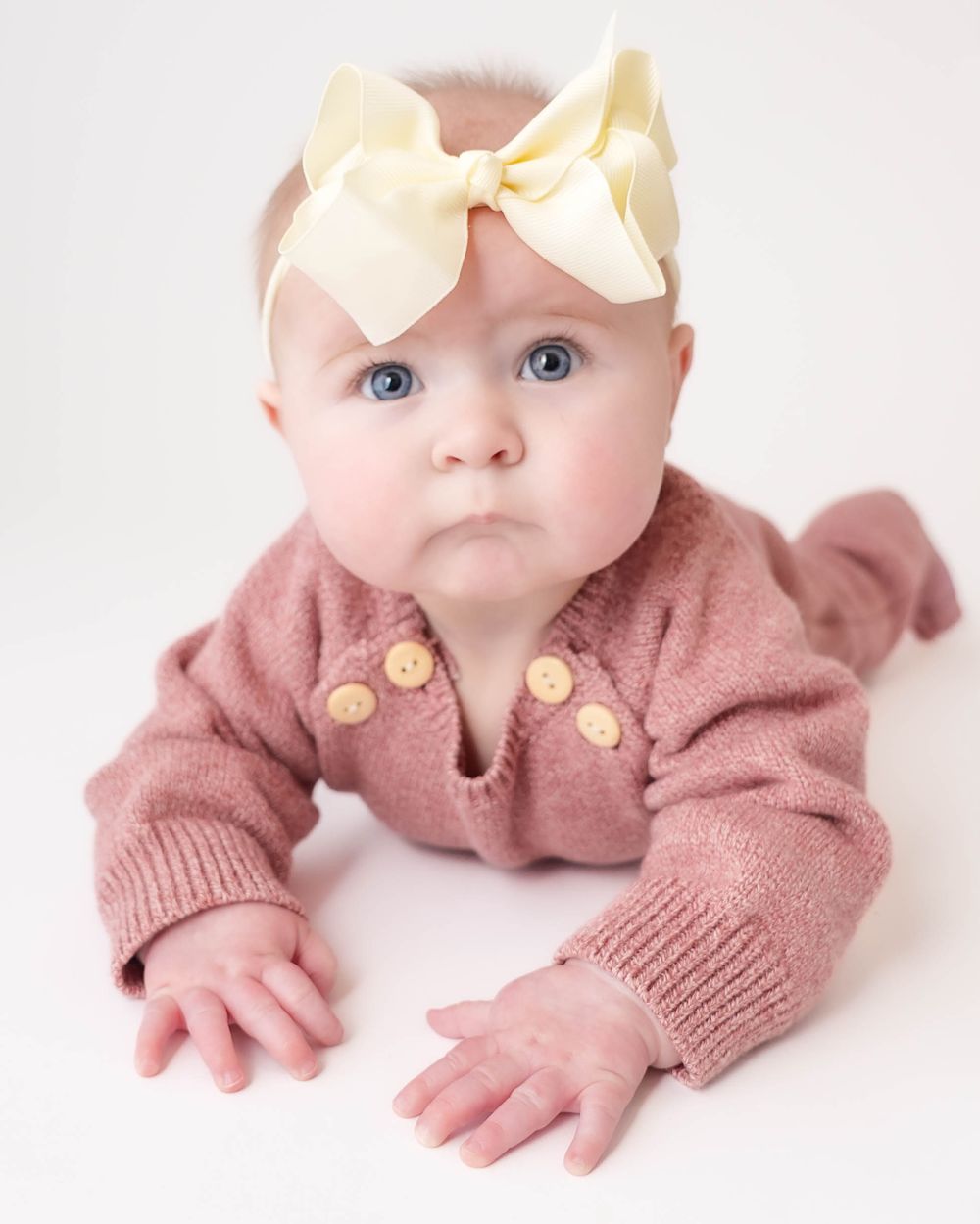 Local studio portrait for a milestone sitter session with a 6-9 month old baby in Augusta, Georgia and CSRA
