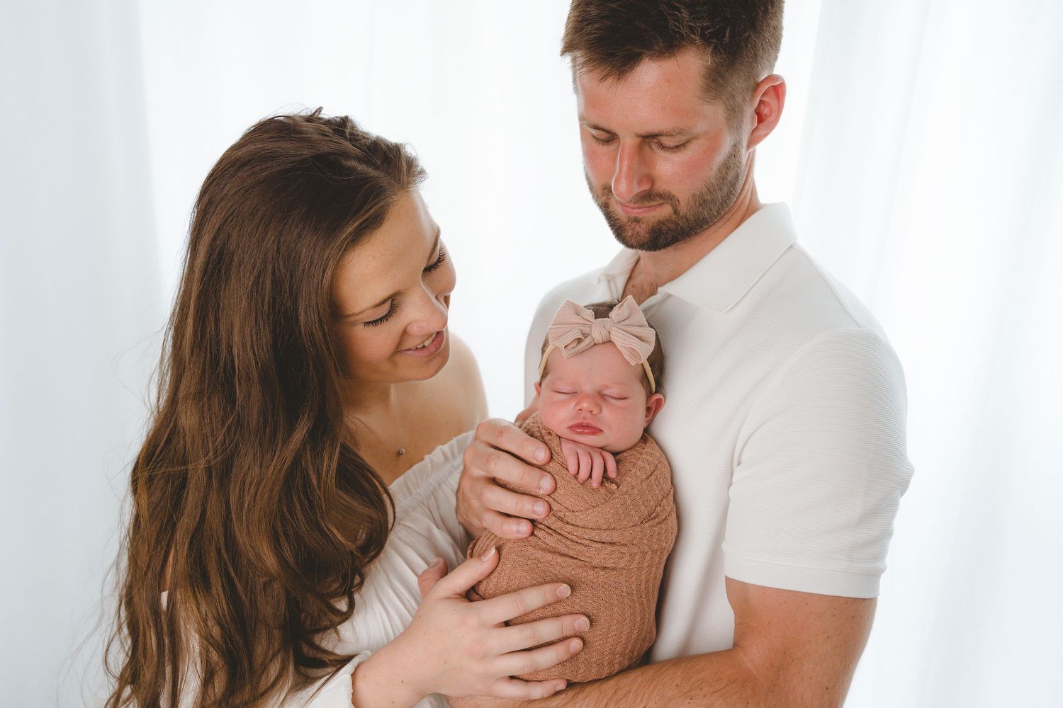 Mom and dad, Newborn, baby girl, studio, West Michigan