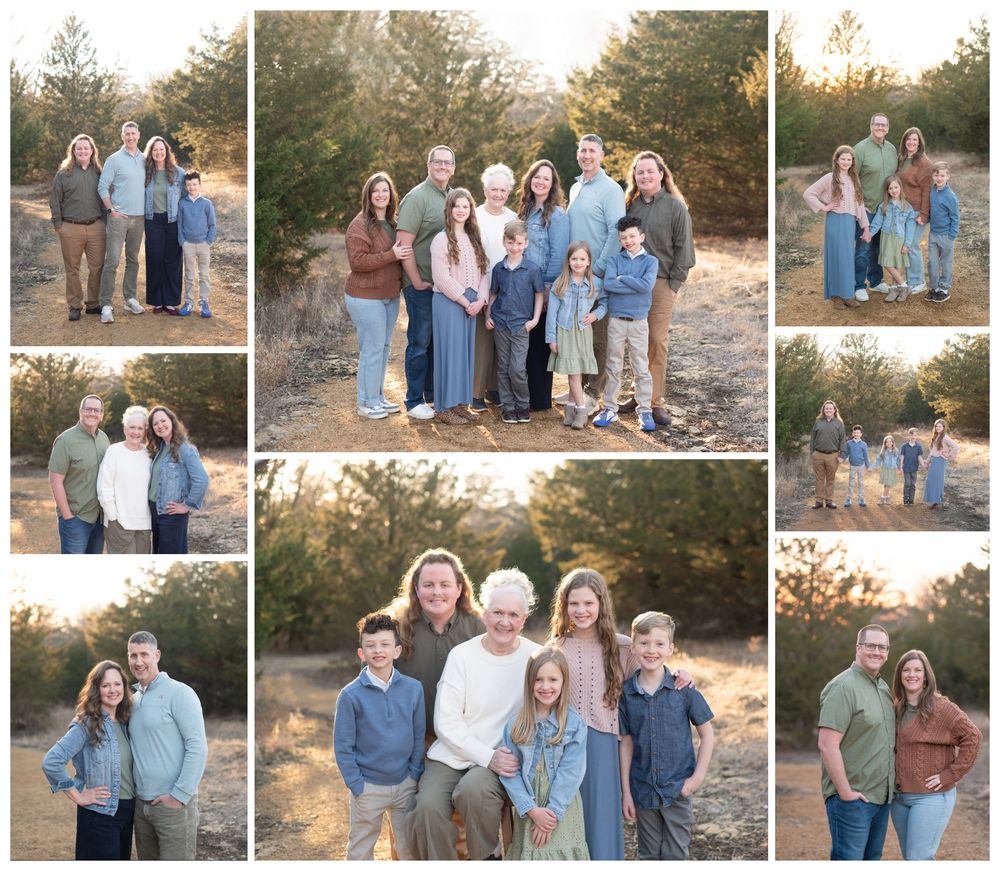 Extended Family Session in Field of Evergreens by Bartlesville Family Photographer Kristi Bray Photography