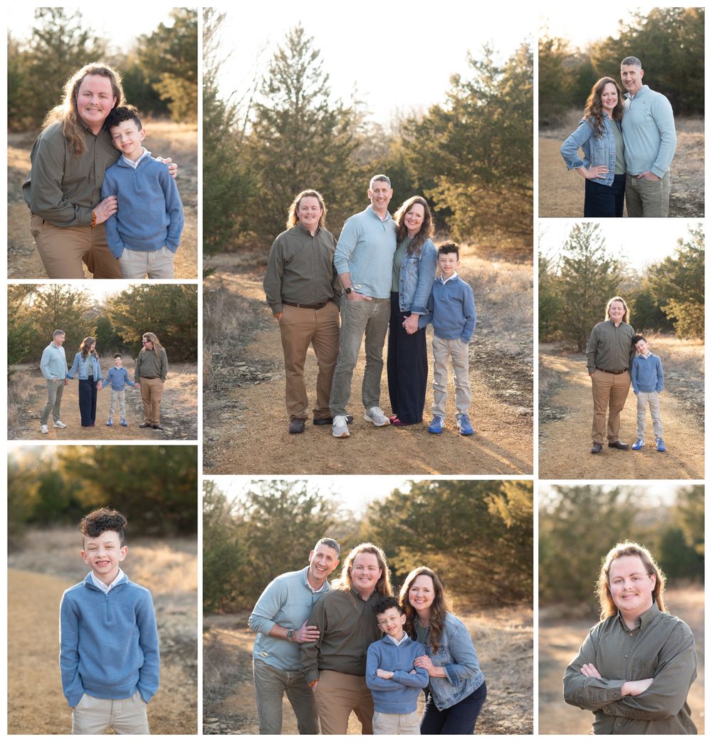 Extended Family Session in Field of Evergreens by Bartlesville Family Photographer Kristi Bray Photography