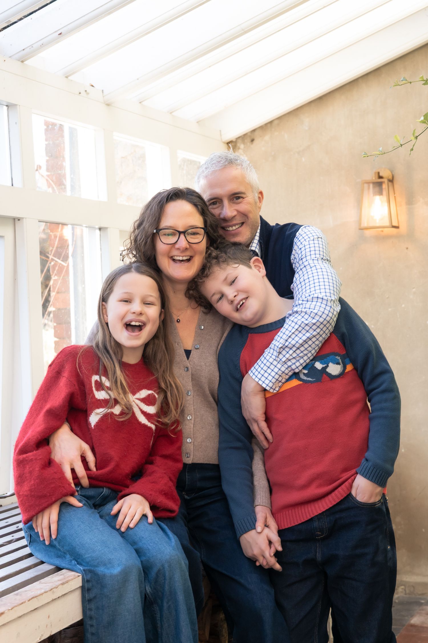 Natural family portrait photographed at home