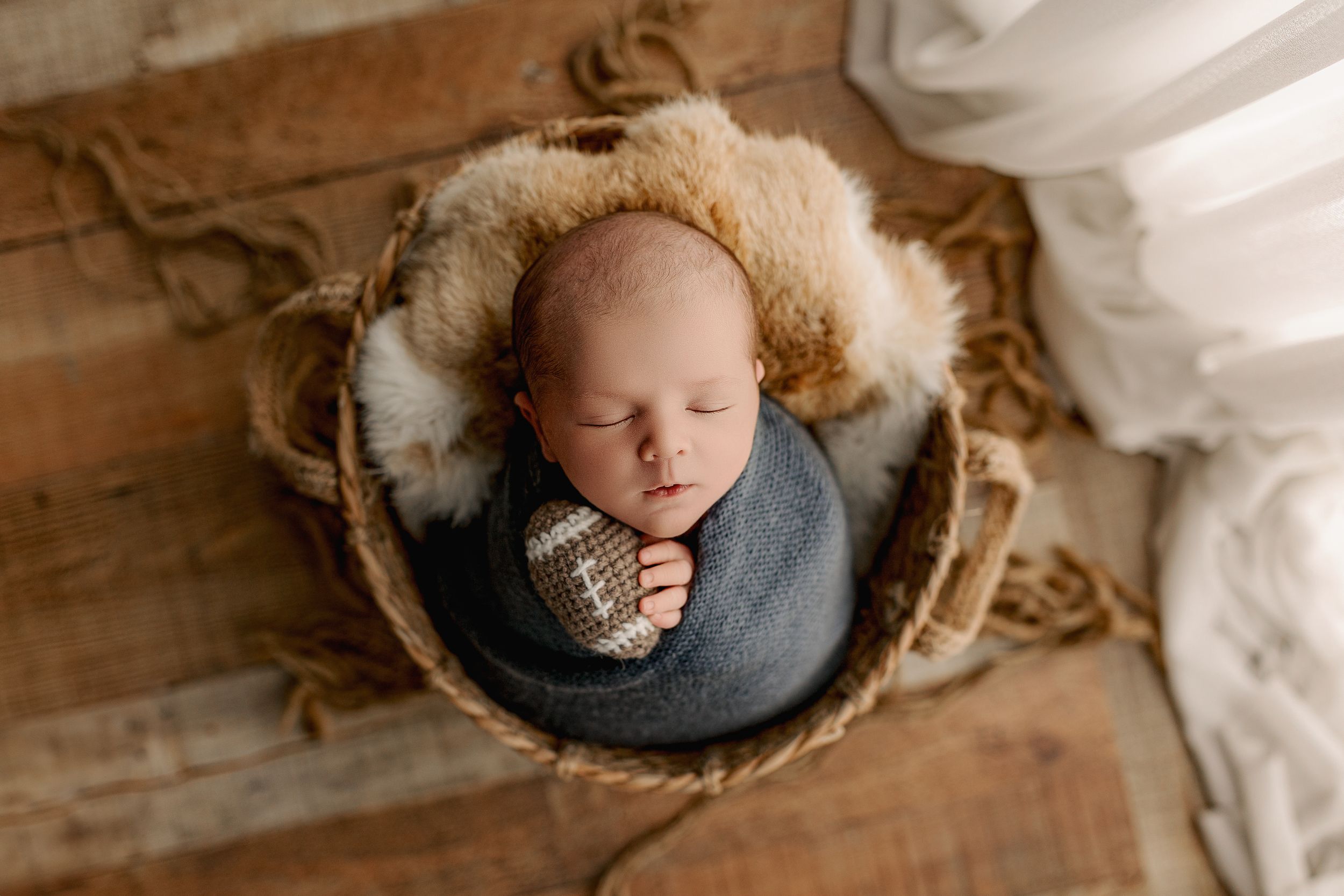 Bailey's Photography | Football and Baseball Themed Newborn Photos | Southern Ohio Studio