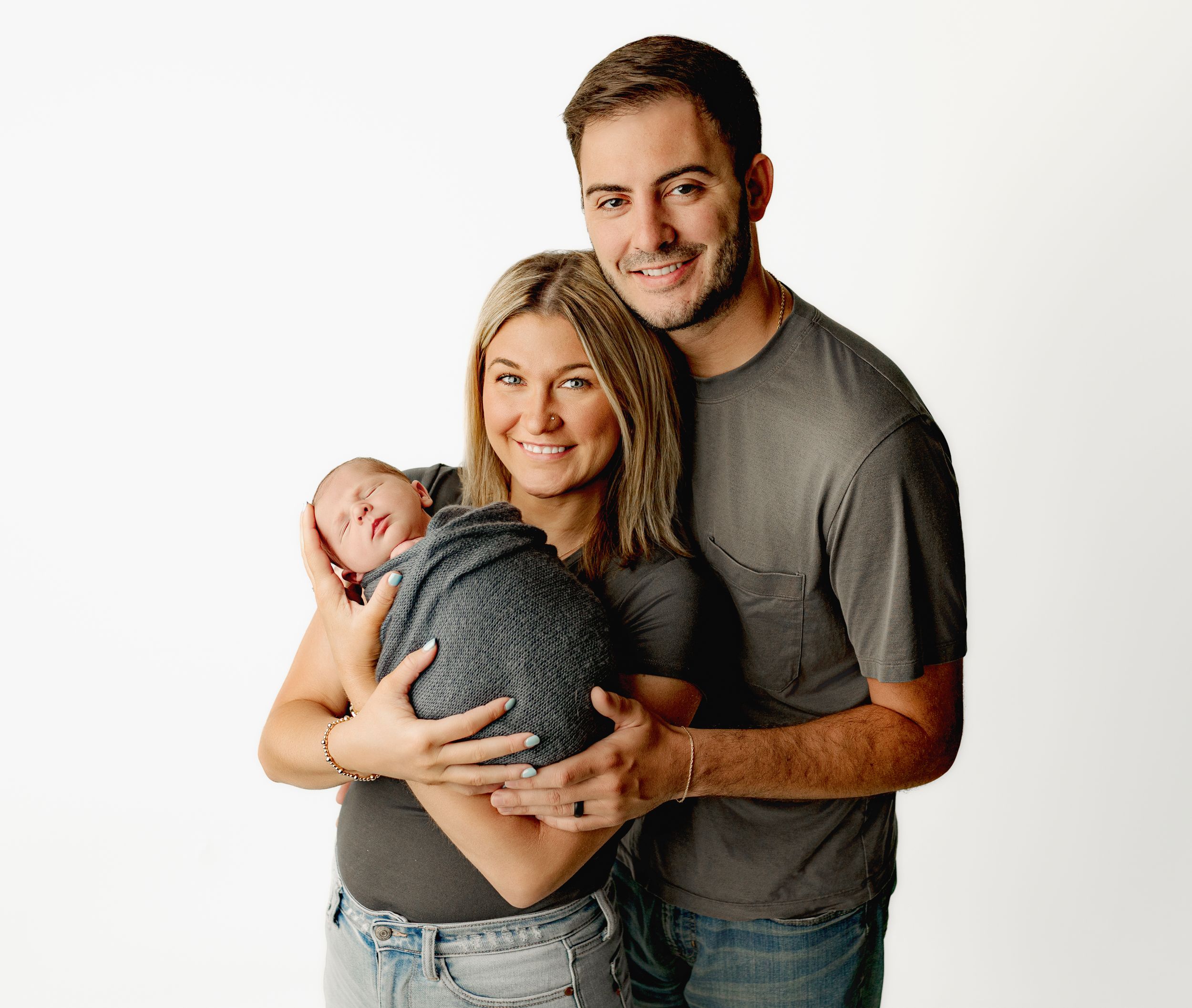 Bailey's Photography | South Point Family Newborn Session | All White Backdrop Portrait