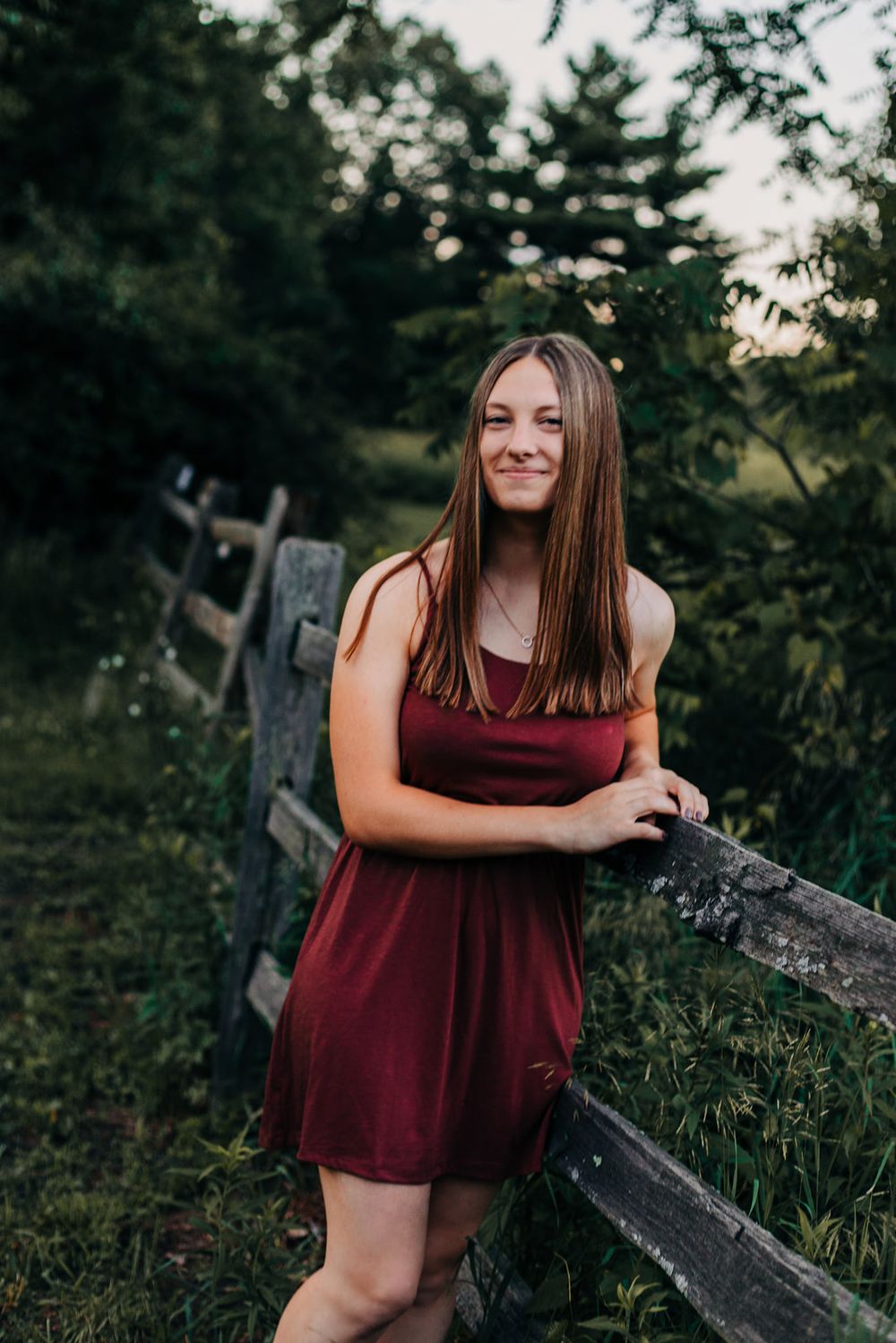 senior photo in field