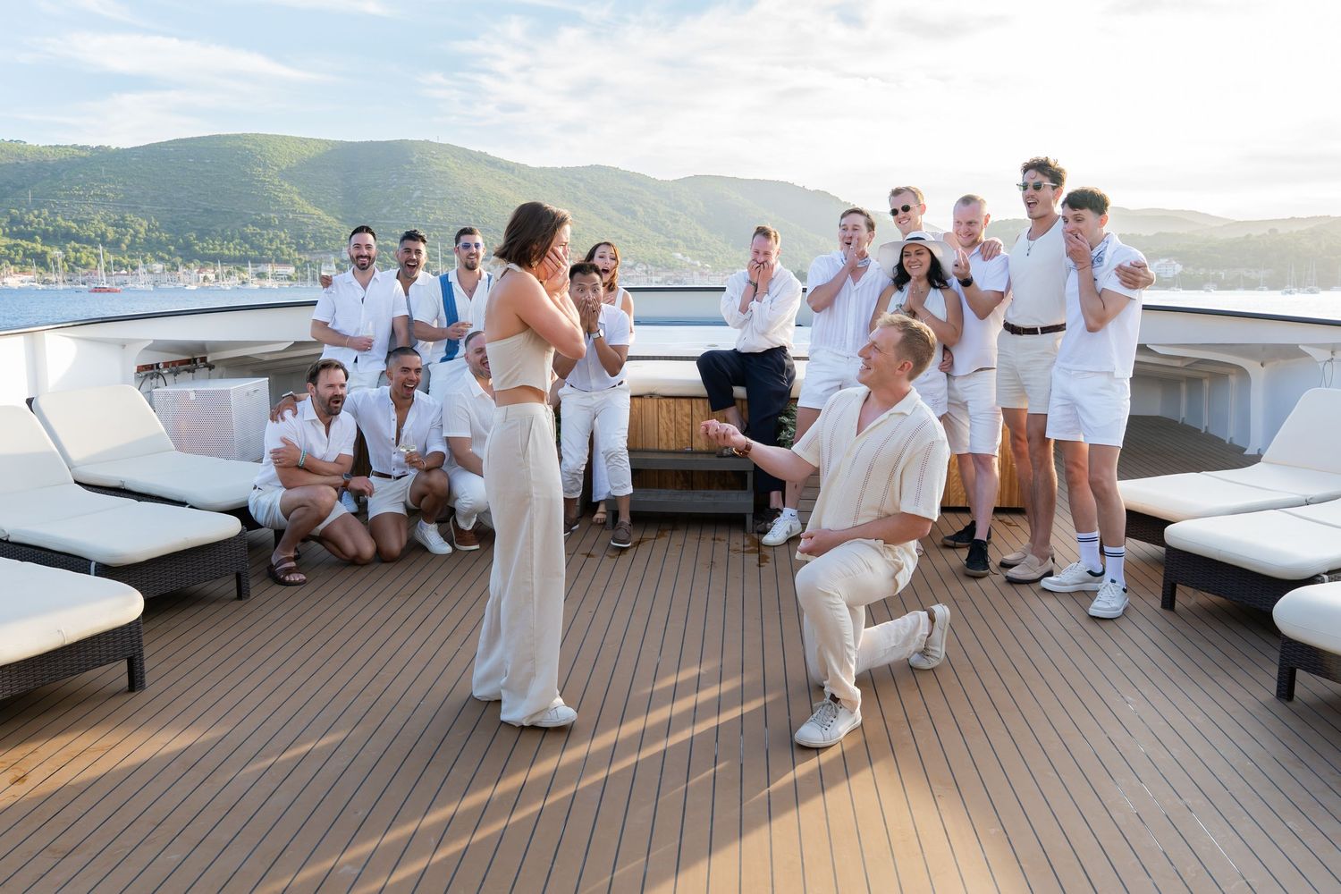 Surprise proposal in Split on a sunset boat trip