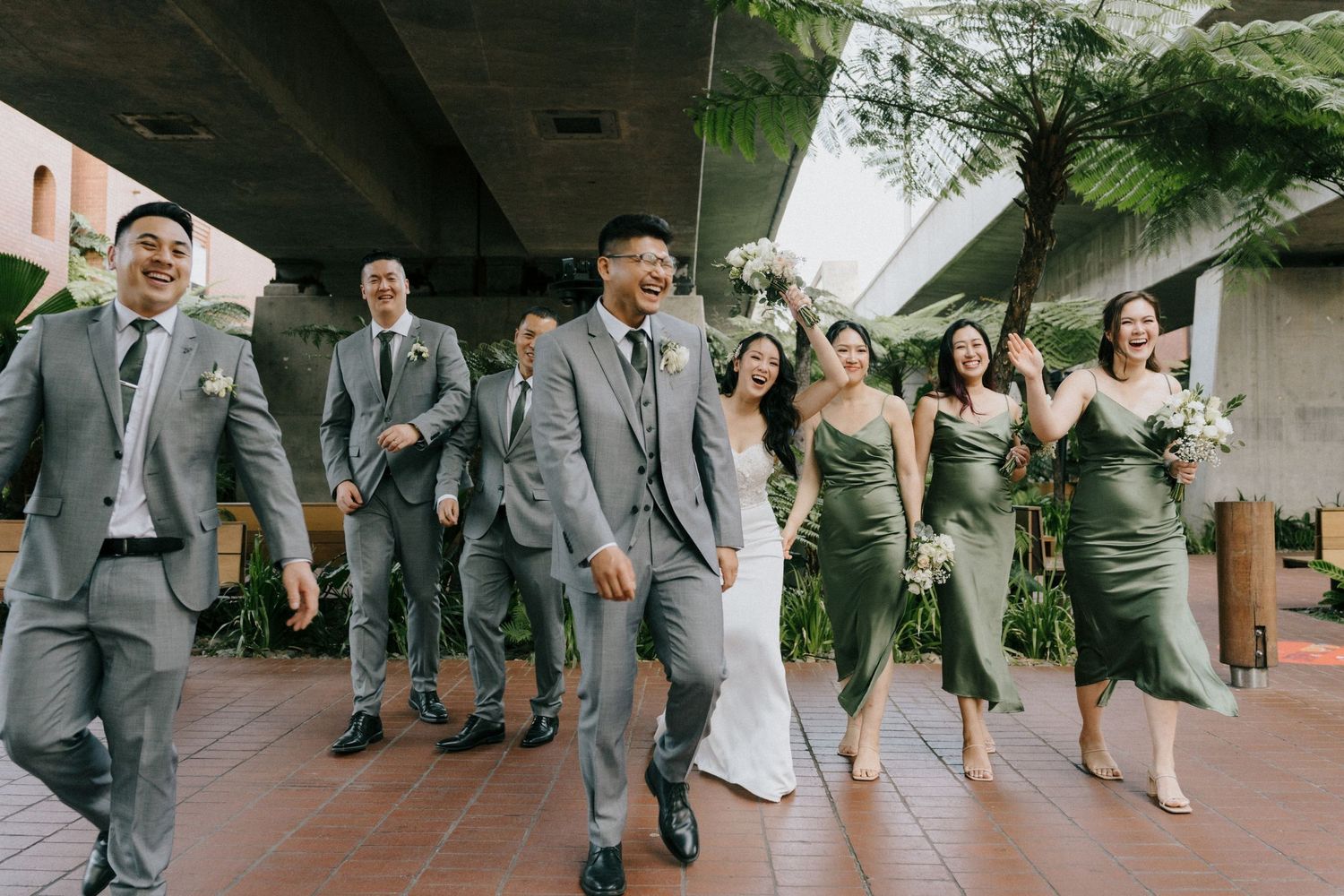 Bridal party portrait in Brisbane City by Wedding photographer