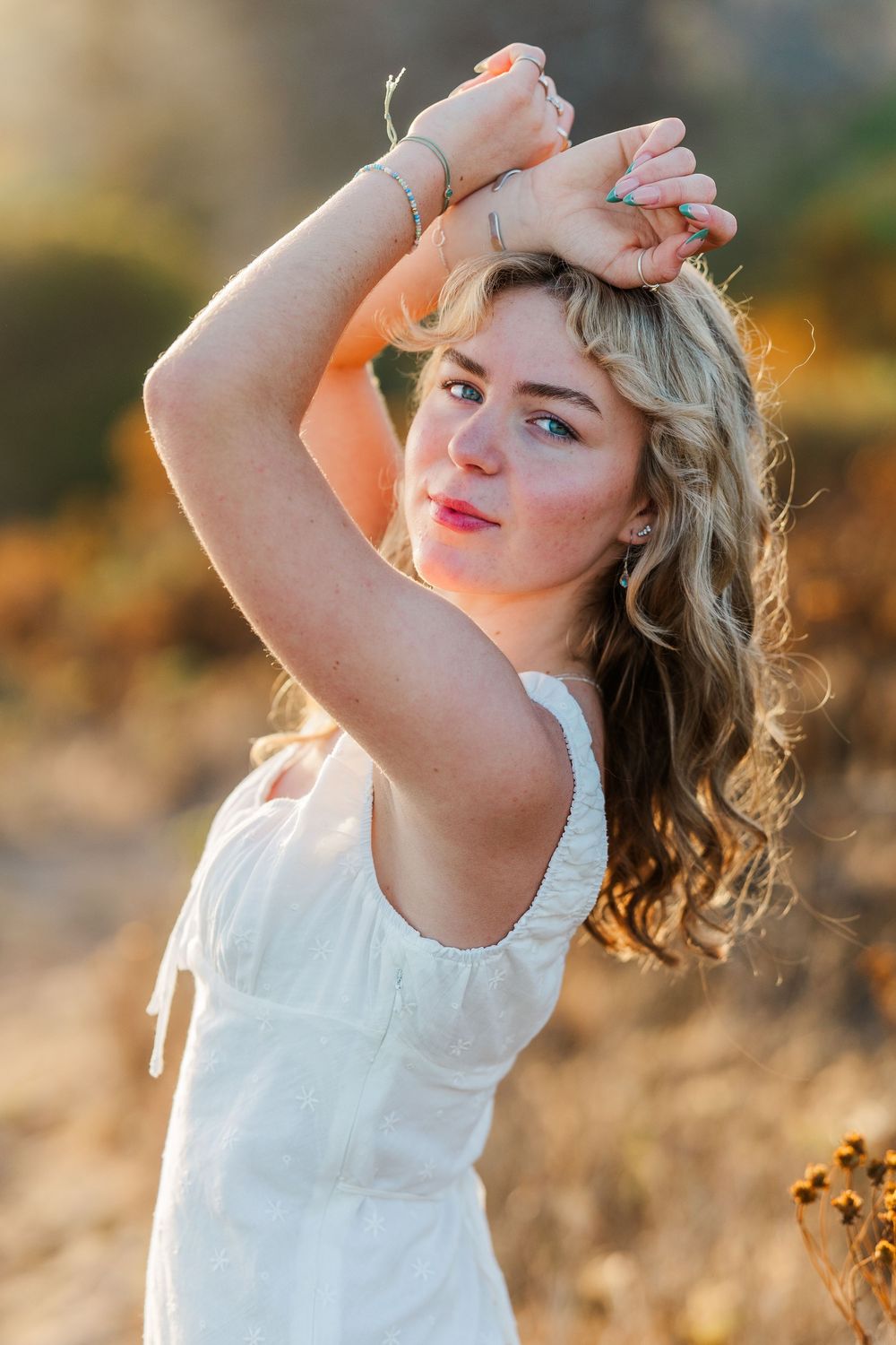 High school senior portrait session outdoors
