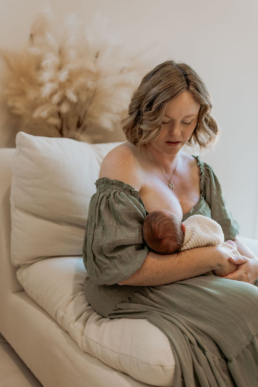 Lifestyle newborn photography in Glenview home studio on the Sunshine Coast.