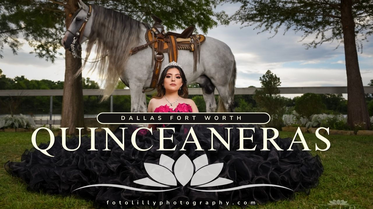 Fort Worth quinceañera package with save the date session, portrait poster option, and professionally edited online gallery.