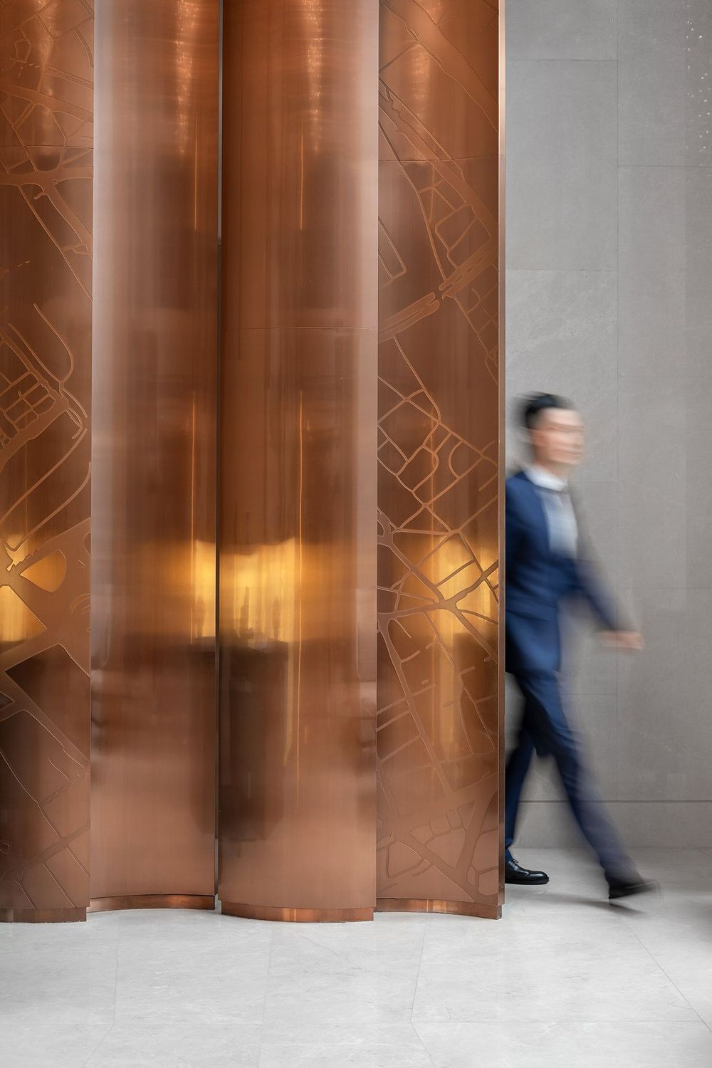 Interior architectural photography of a Fairmont hotel lobby.