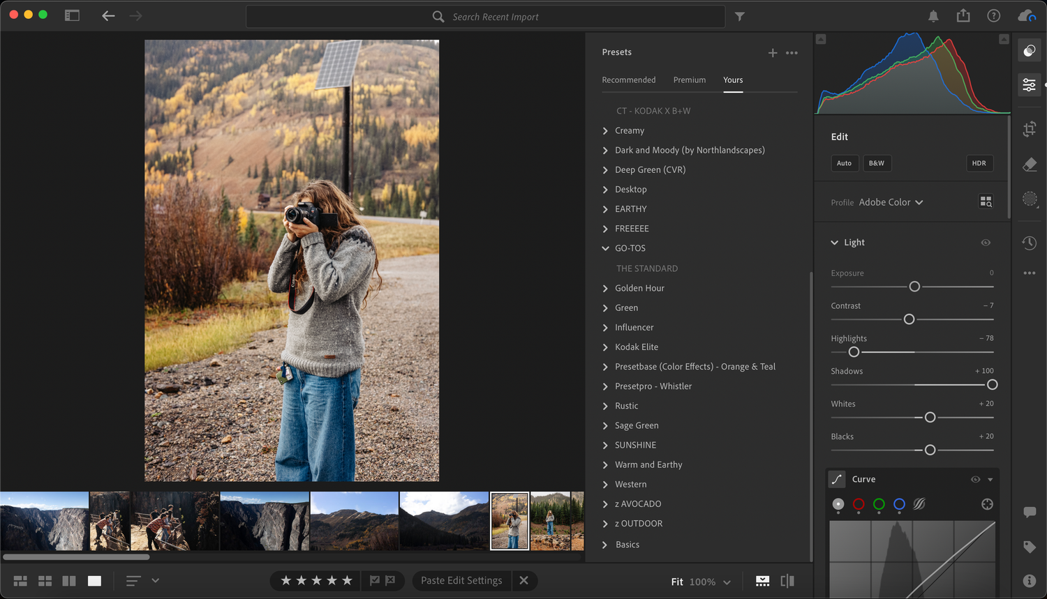 Multiple image editing screens showing photo thumbnails and adjustment panels in a dark interface.
