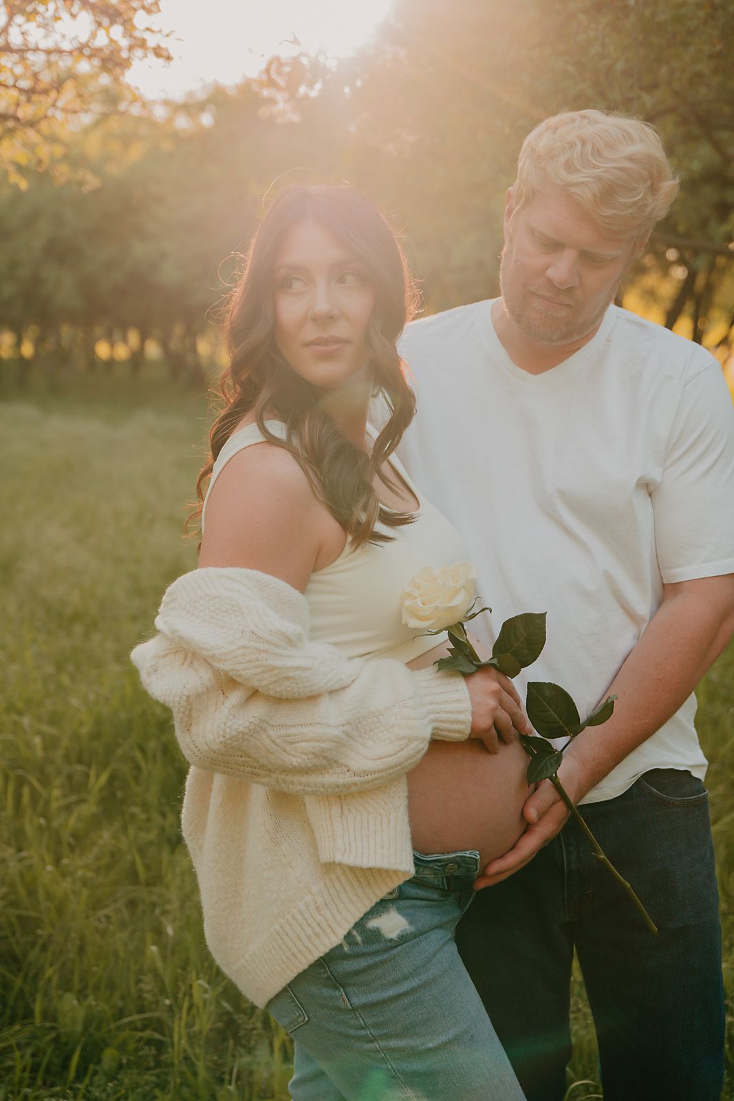 maternity, summer, outdoor, West Michigan, golden hour