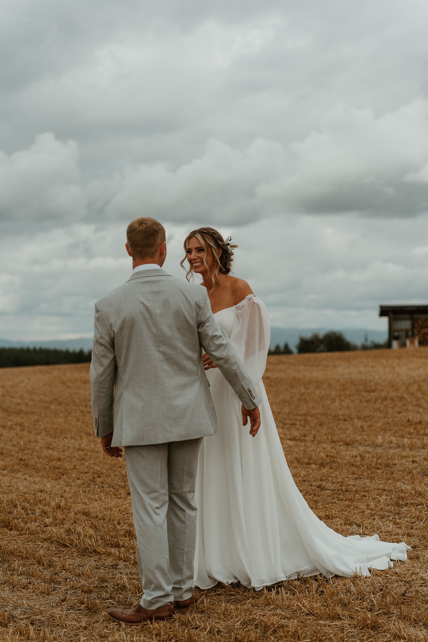 Candid shots of bride and groom.