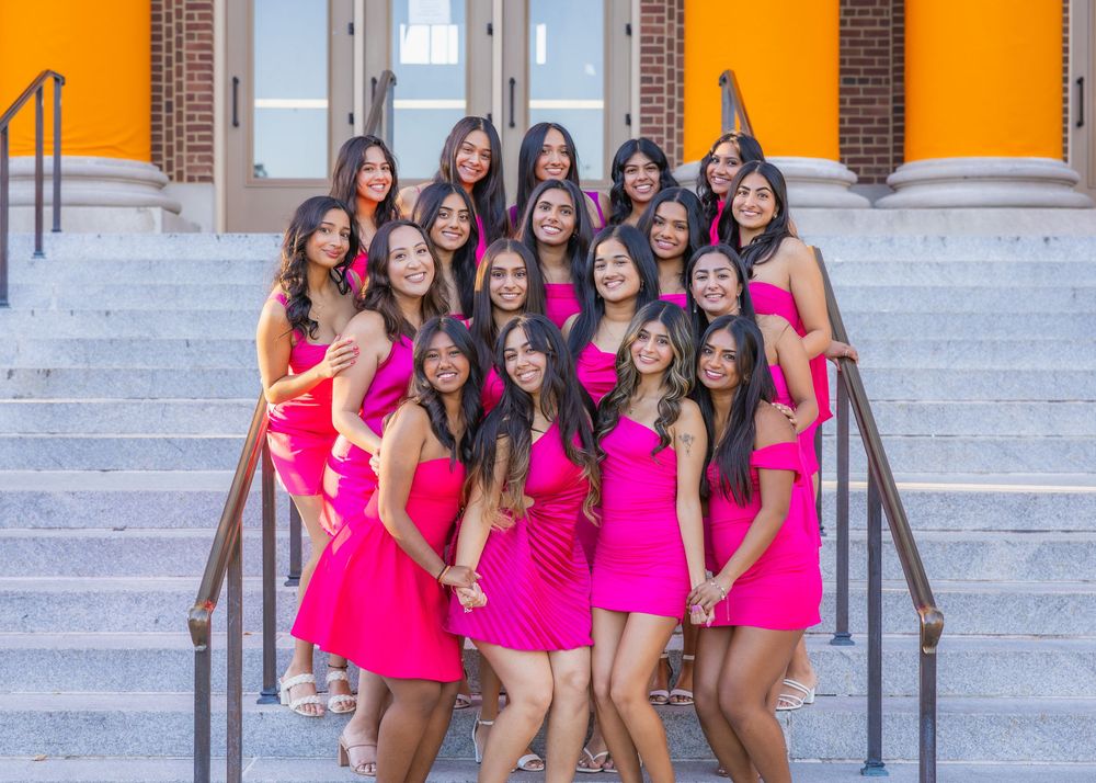 Photo of Udaan dance group at UIUC at Foellinger Auditorium steps