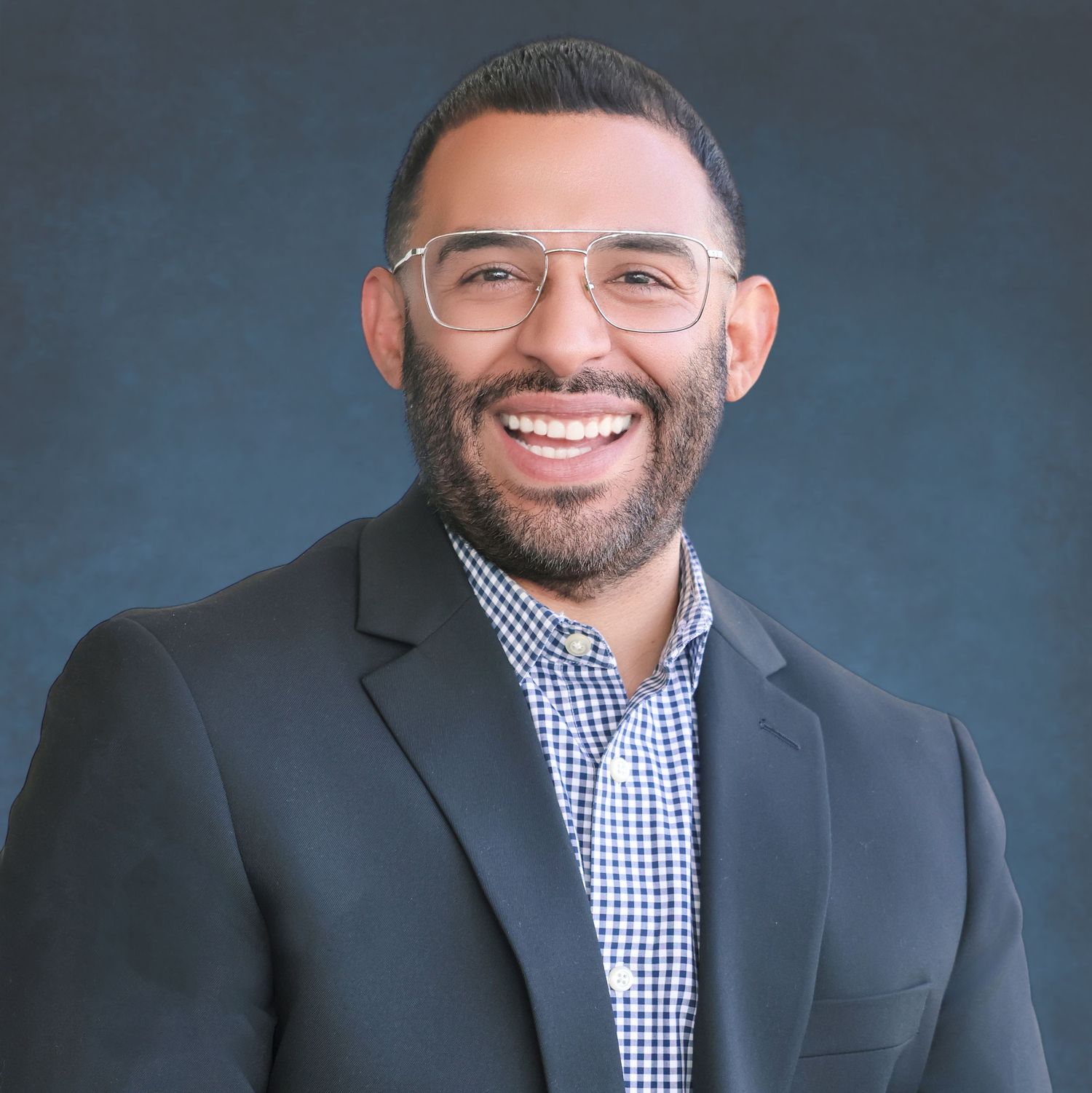 Professional portrait series showing business casual attire and warm expressions.