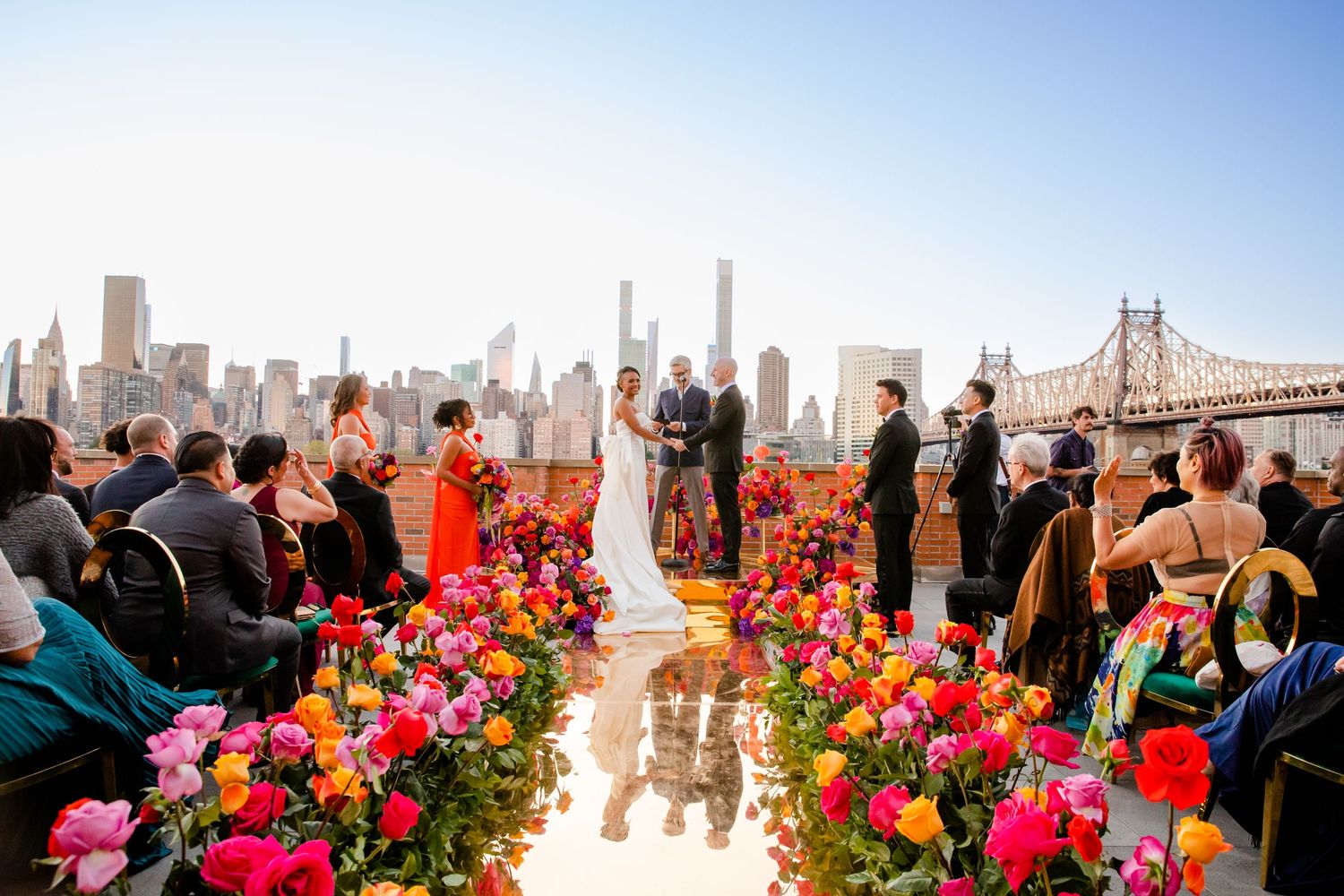 Wedding at The Bordonne in LIC overlooking NYC skyline