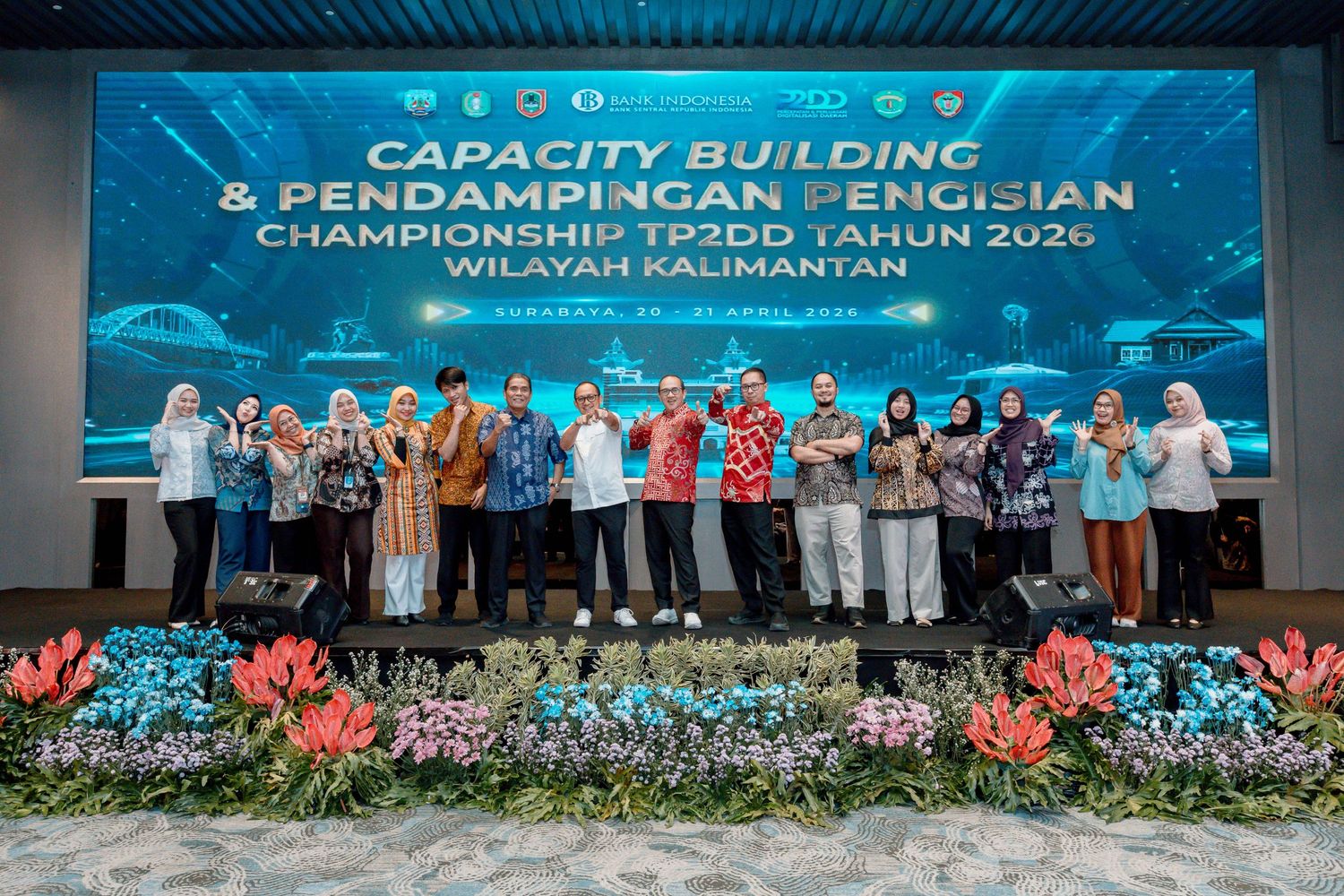 Group photo at Capacity Building & Pendampingan Pengisian Championship TP2DD 2026 Wilayah Kalimantan event.