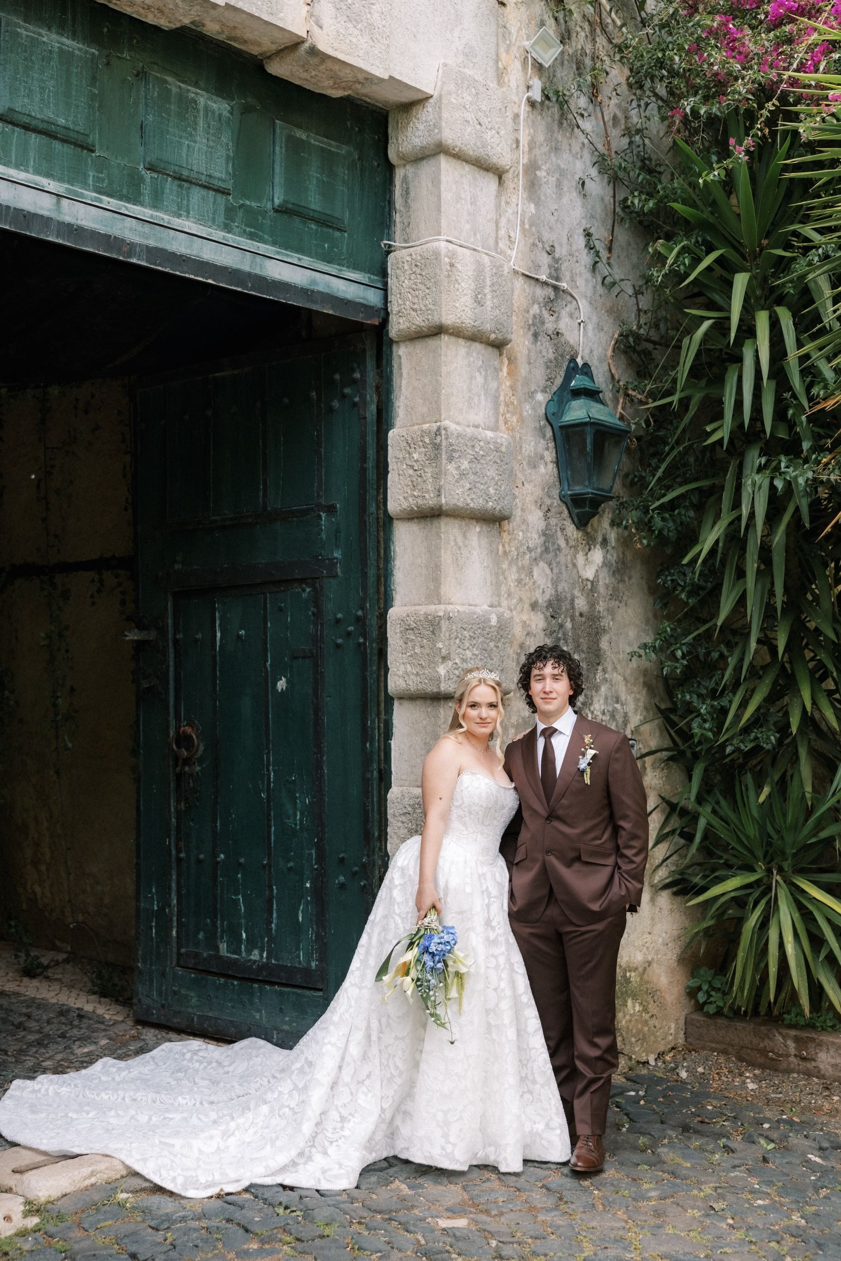 Editorial wedding portraits at a Portugal wedding villa