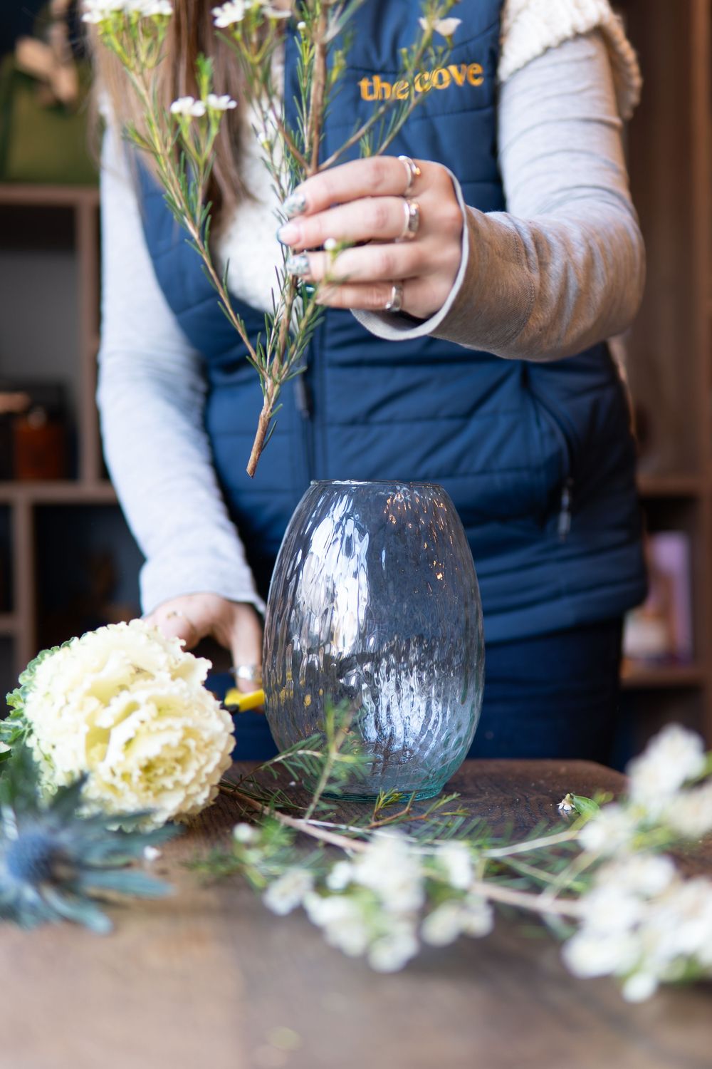 Amy Lethbridge, lead florist at The Cove, photographed by Jo Fisher, founder of BLOOM Fabulous Photography, in Tunbridge Wells, Kent