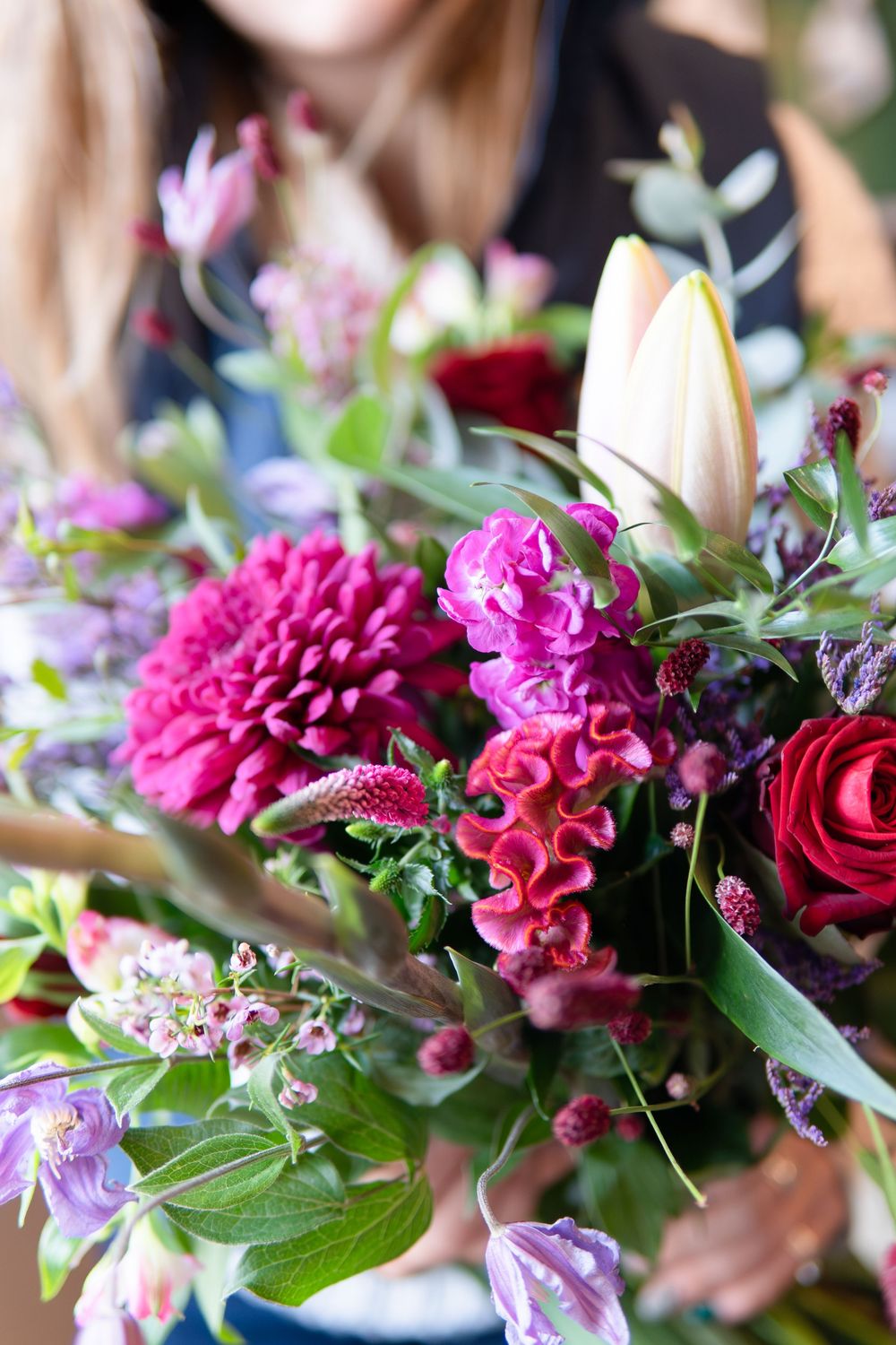 Amy Lethbridge, lead florist at The Cove, photographed by Jo Fisher, founder of BLOOM Fabulous Photography, in Tunbridge Wells, Kent