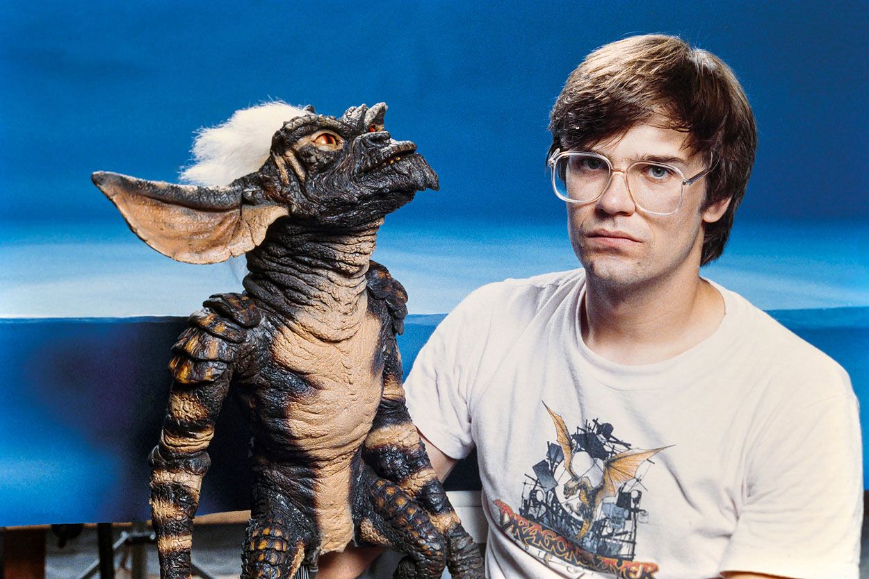 Chris Walas with a Stripe Gremlin puppet