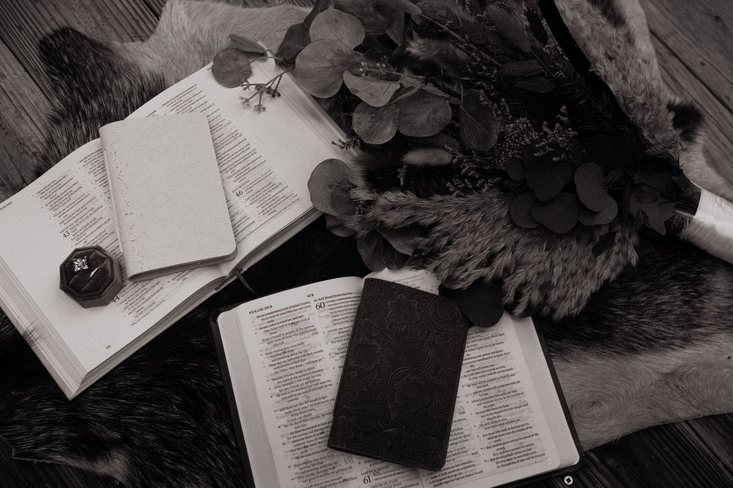 bibles and vow books detail shots