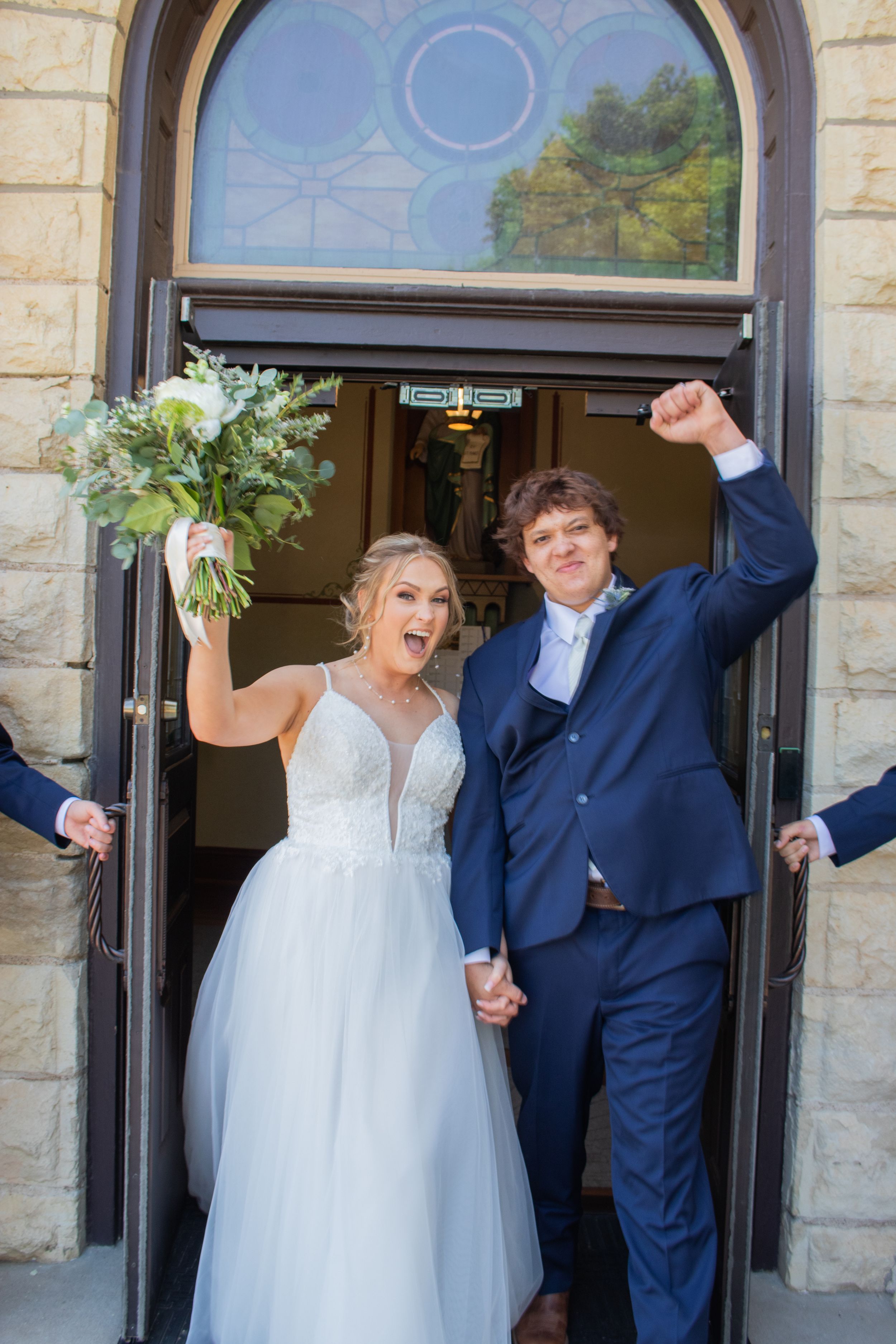 just married bride and groom