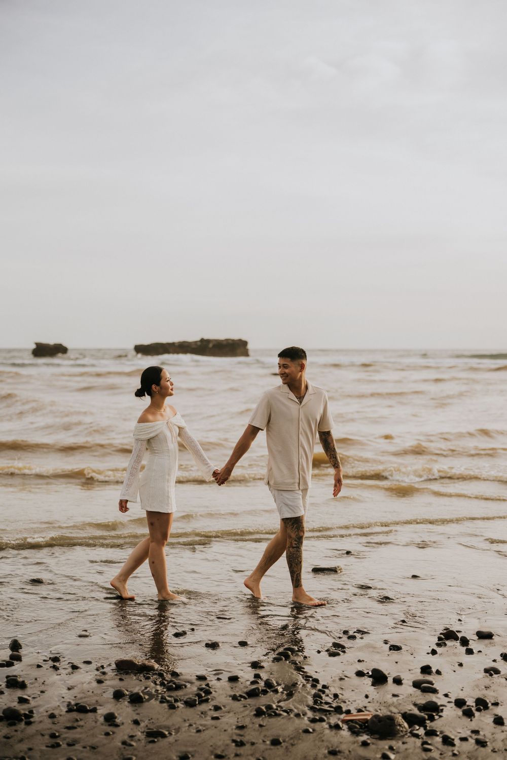 Professional couple portrait session at Bali beach.