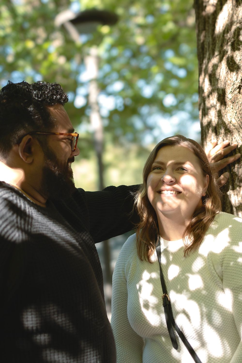 outdoor surprise proposal photoshoot in chicago IL at chicago botanical garden.