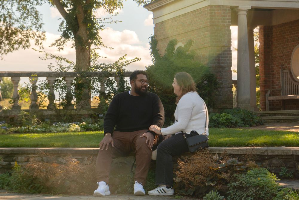 outdoor surprise proposal photoshoot in chicago IL at chicago botanical garden.