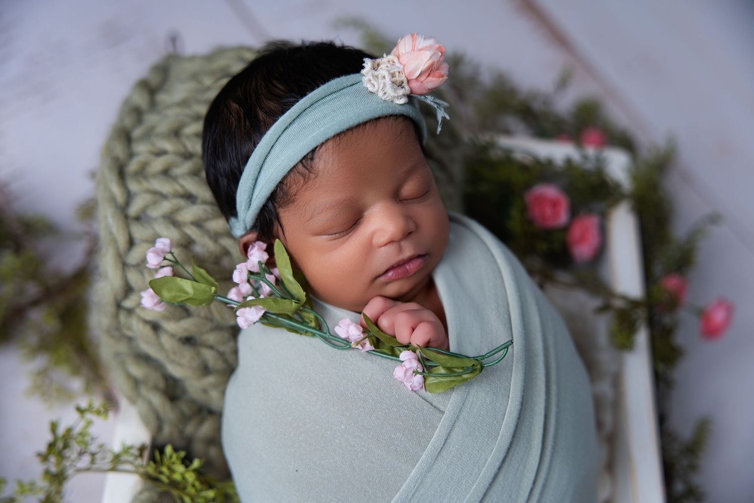 midland tx newborn photographer Midland TX newborn wrapped baby session photographers midland tx posed baby basket newborn mini session