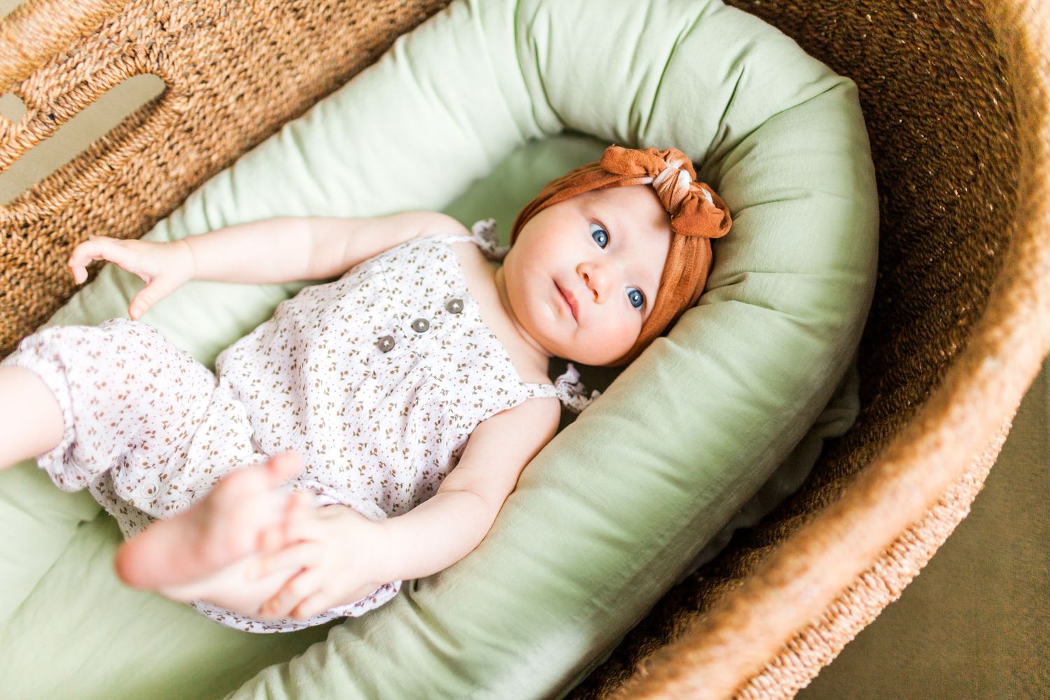 baby in baby bed in bassinet