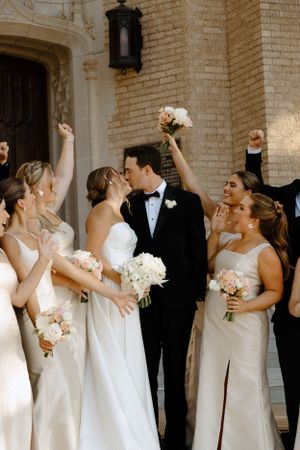 Classic wedding celebration downtown Wichita Falls, joyful natural wedding photography.