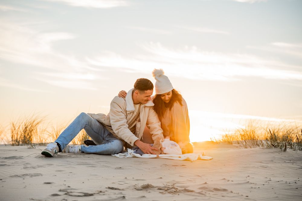 Photographe famille dans les dunes plage du Vivier