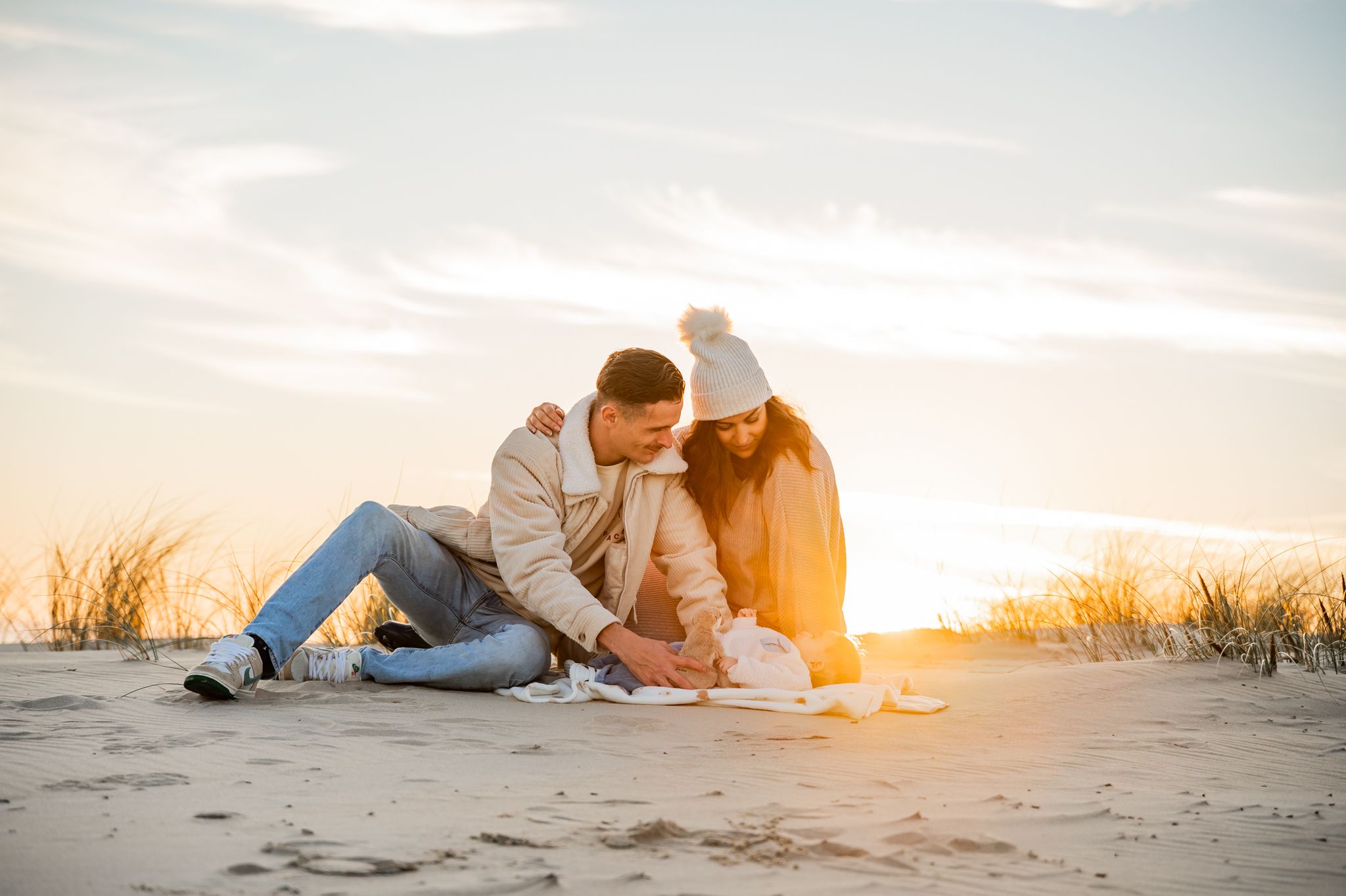 Photographe famille dans les dunes plage du Vivier