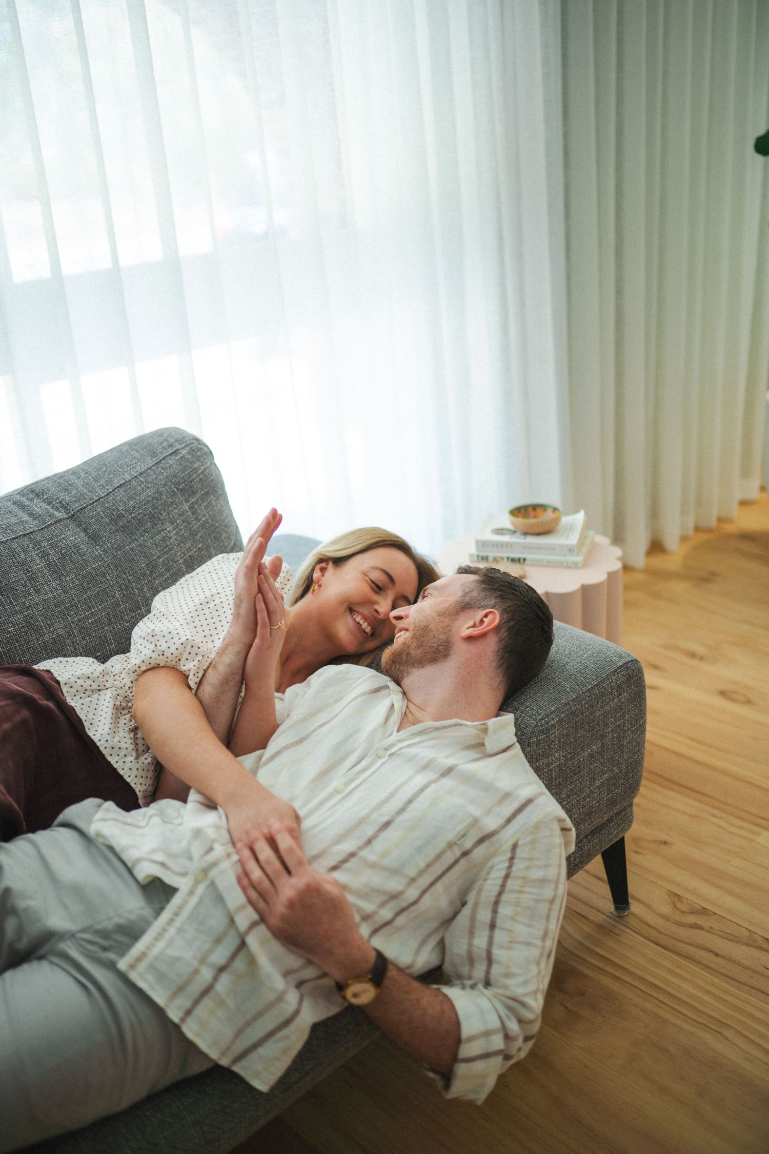 Romantic In Home Couple Engagement Photography - Lachlan McGuinness and Claire McNally