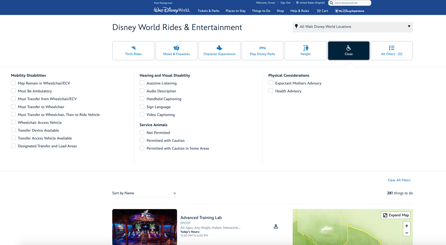 Screenshot of Disney Media Sales and Entertainment website navigation menu showing different content categories.