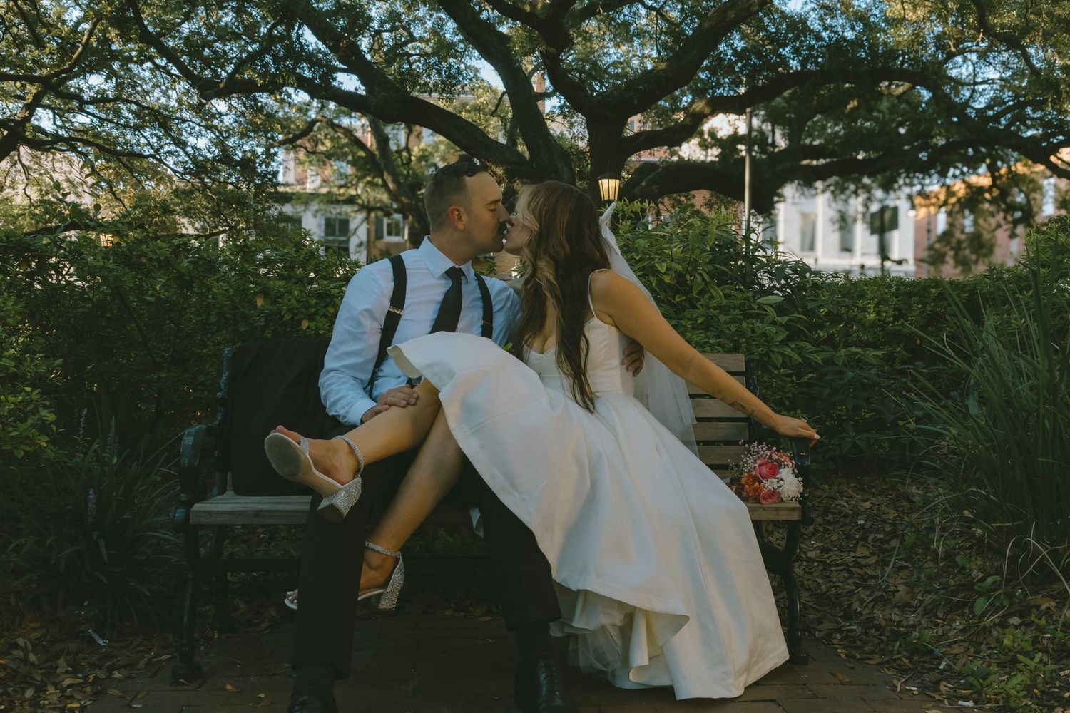 eloping couple southern asheville nc park bride groom stress free