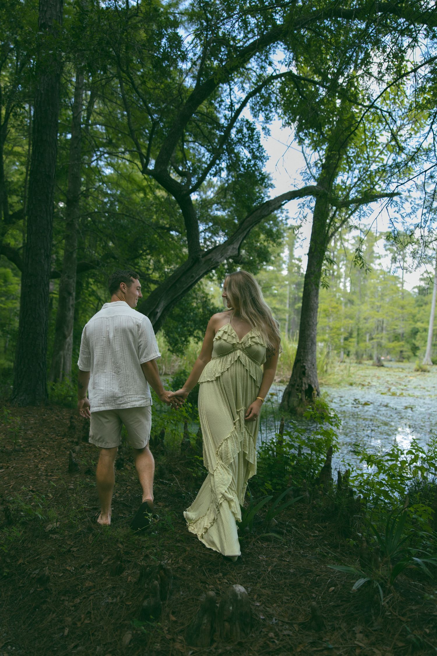 couples photoshoot nc sc lake outdoors moody romantic