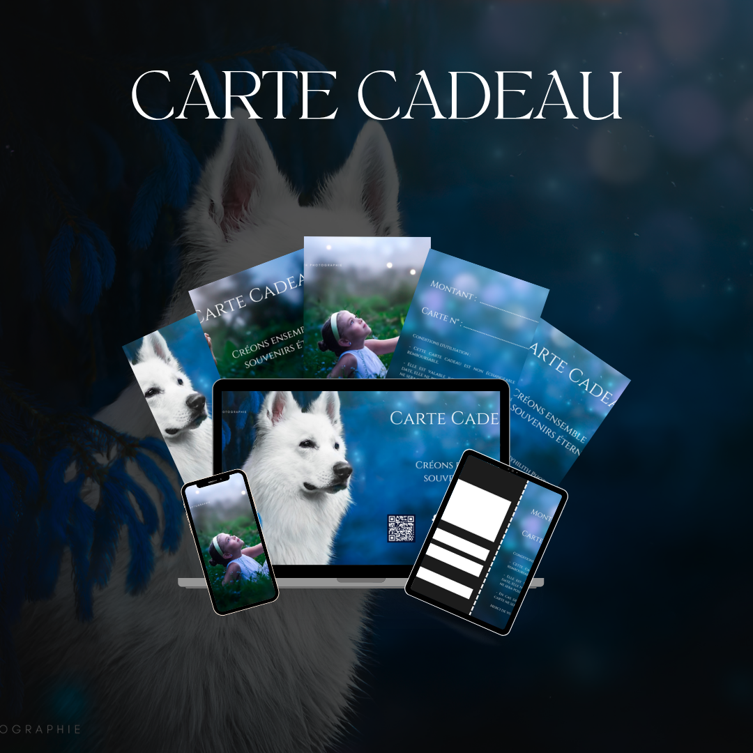 Exemple des cartes cadeaux disponibles chez Nyhilith Photographie, Photographe en Meuse proche de Verdun pro. dans les animaux et enfants