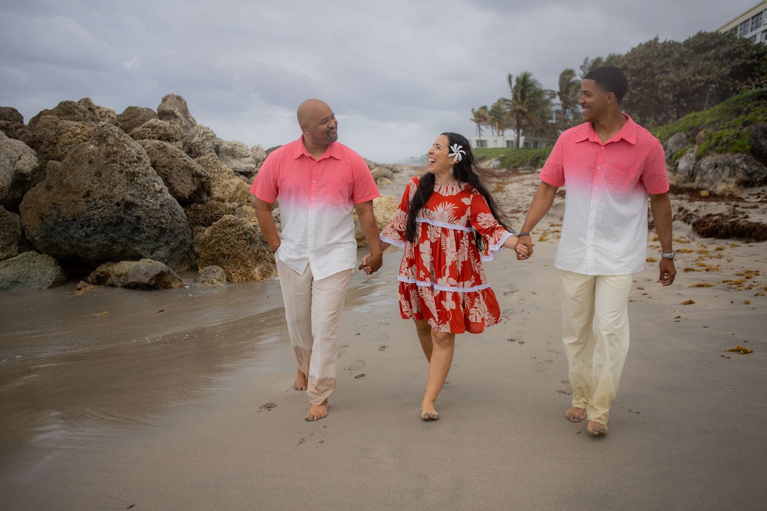 fun candid family photoshoot at Deerfield Beach fl, taken by wanderlust studios