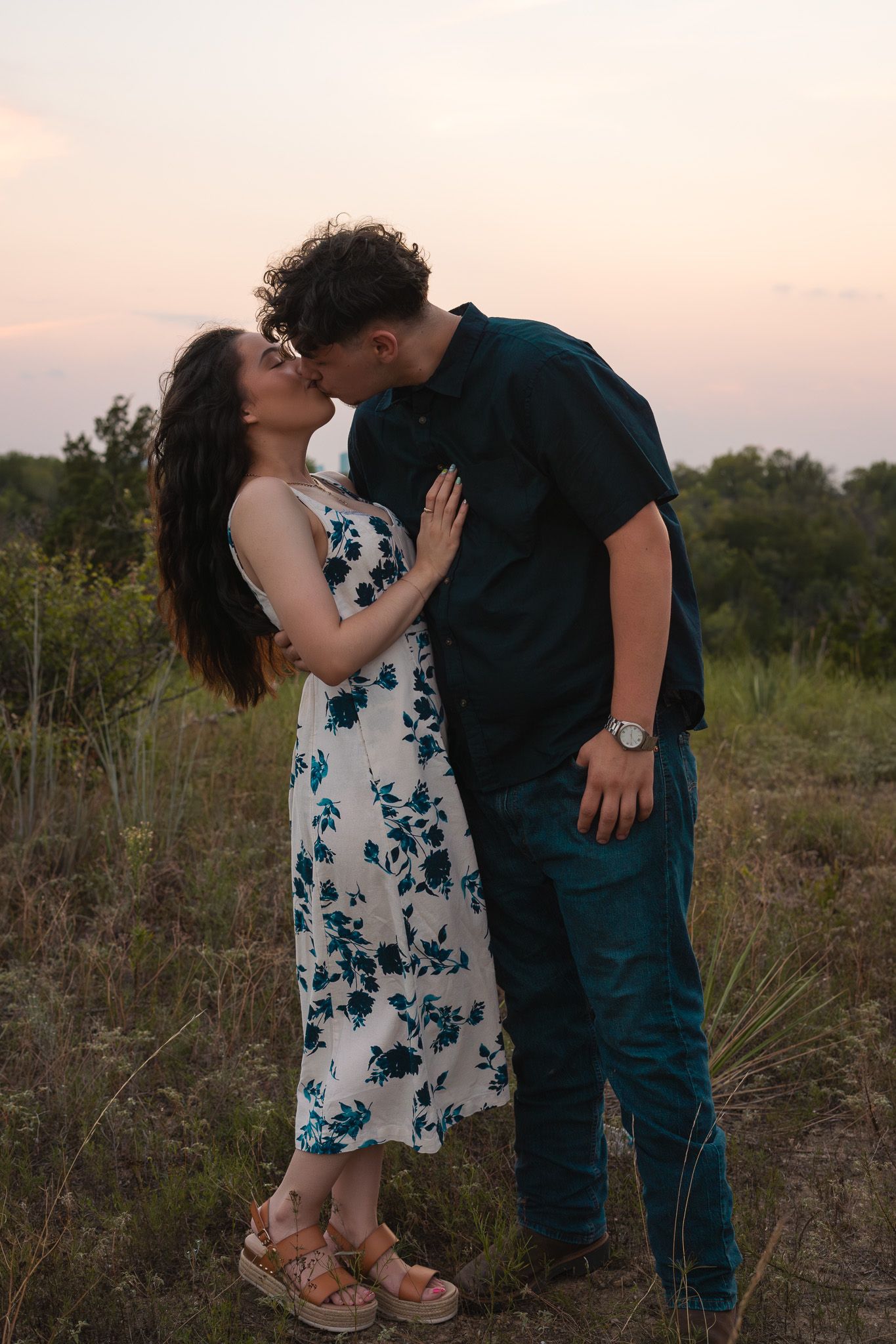 Alyssa S. Creative dreamy sunset couples session. Fort Worth, Texas.