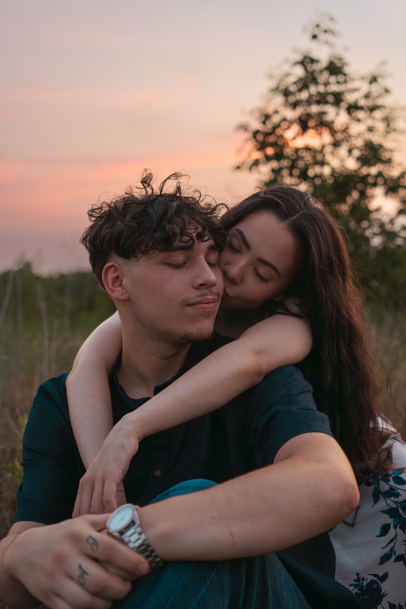 Alyssa S. Creative dreamy sunset couples session. Fort Worth, Texas.