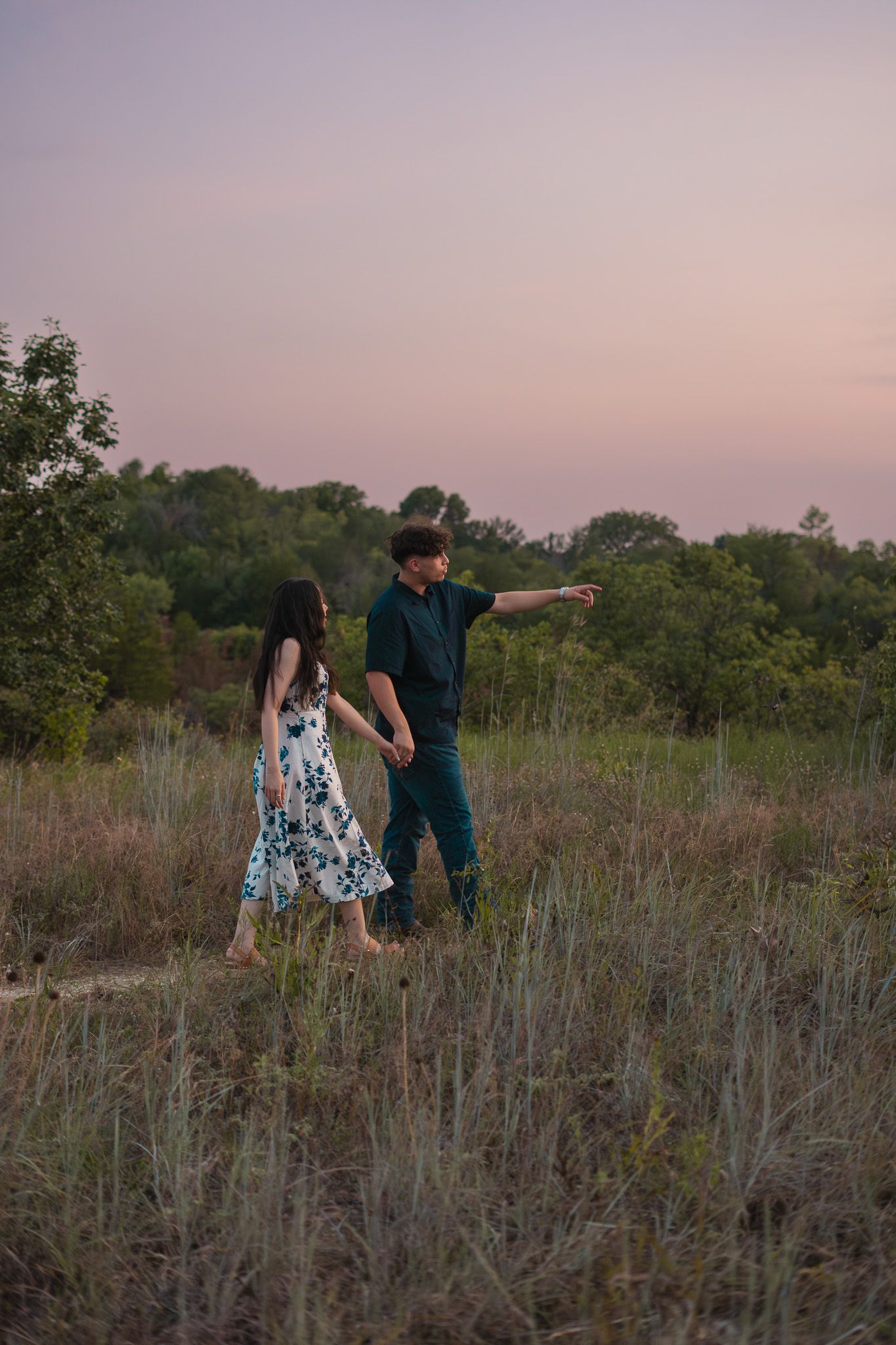 Alyssa S. Creative dreamy sunset couples session. Fort Worth, Texas.