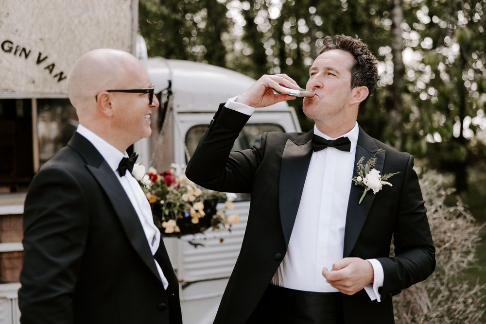 wedding drinks with the groom