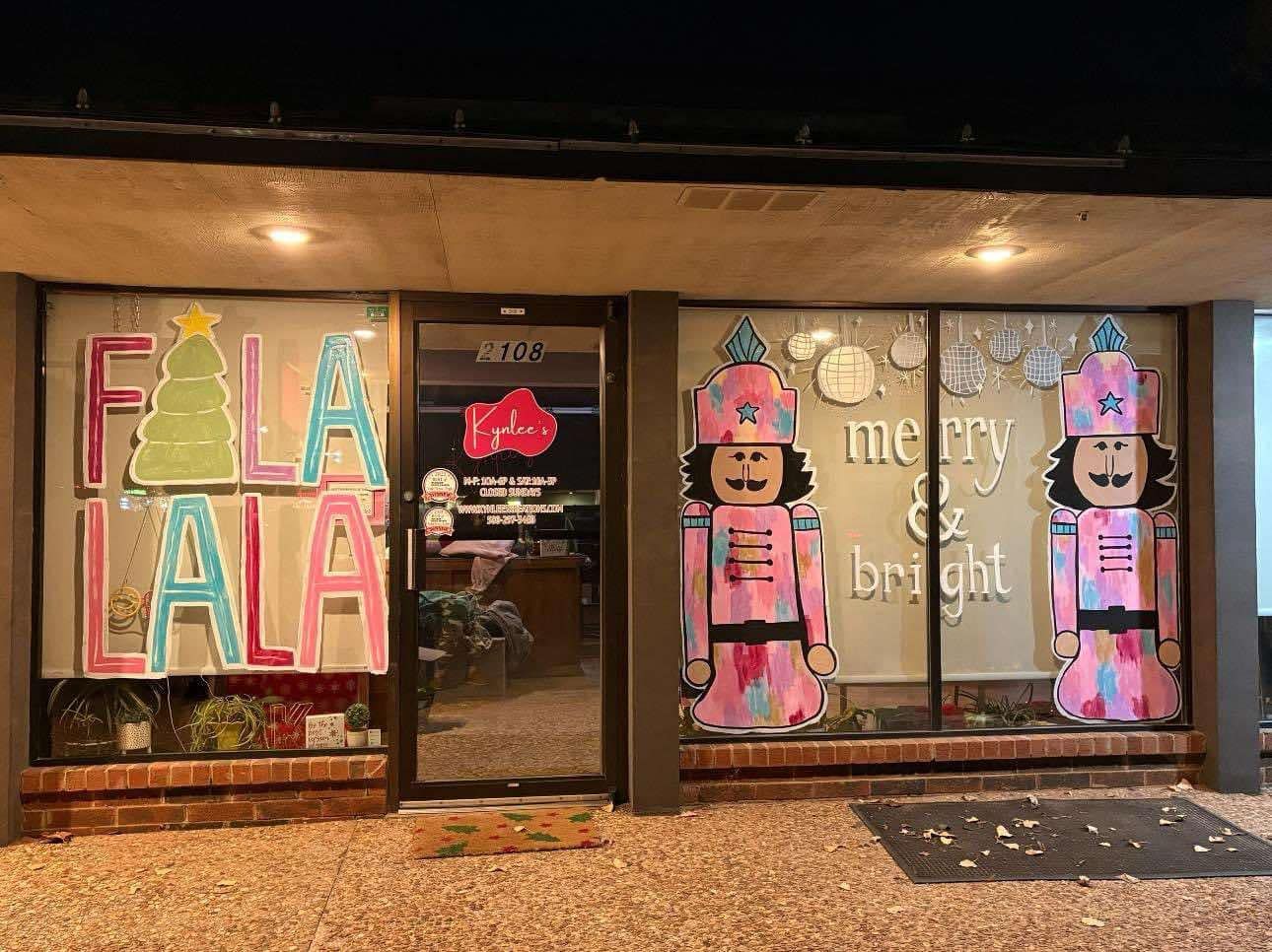 A recent window painting done in Enid OK by Art by Summer Judd.