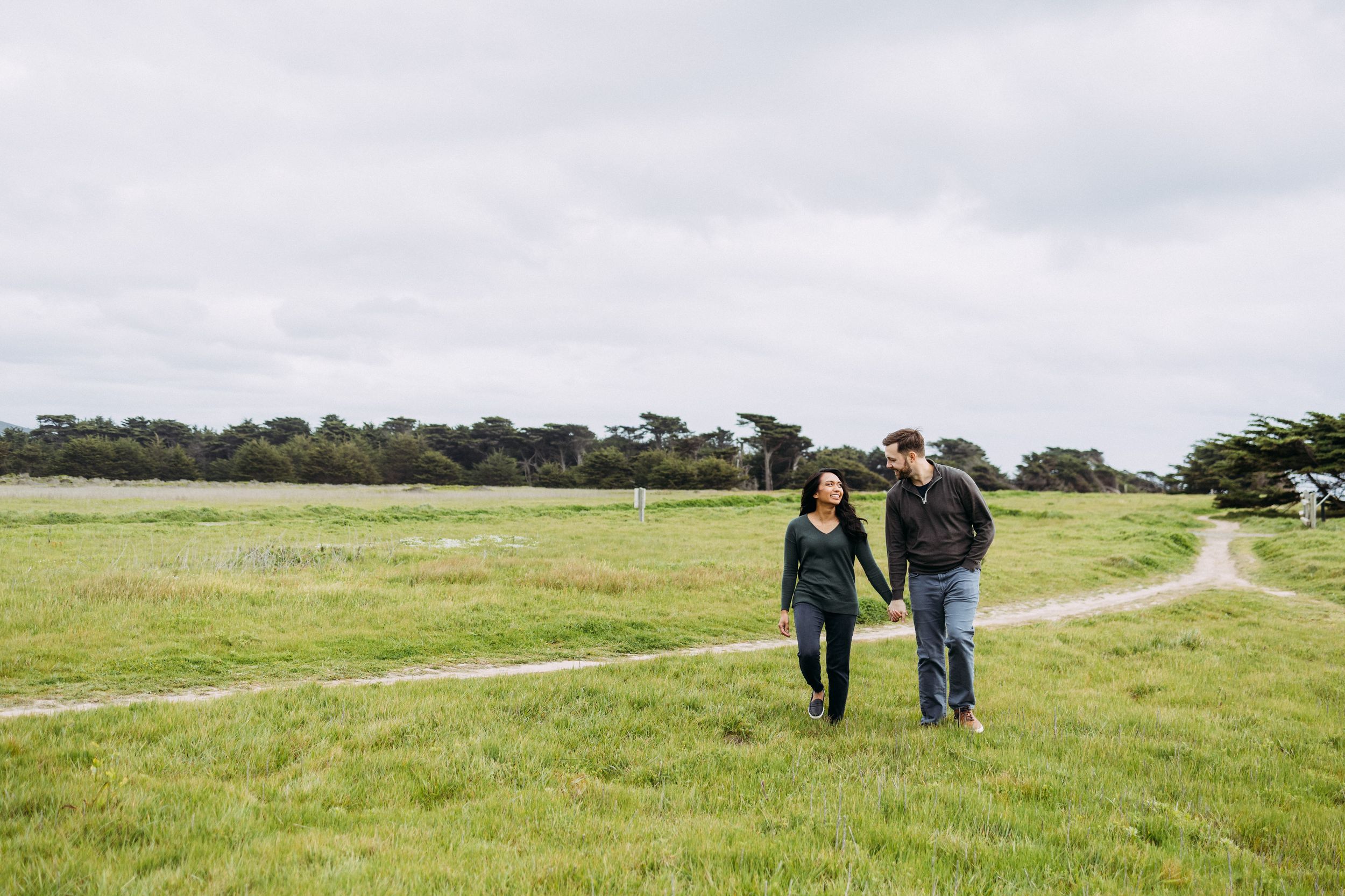 Half Moon Bay engagement photo
